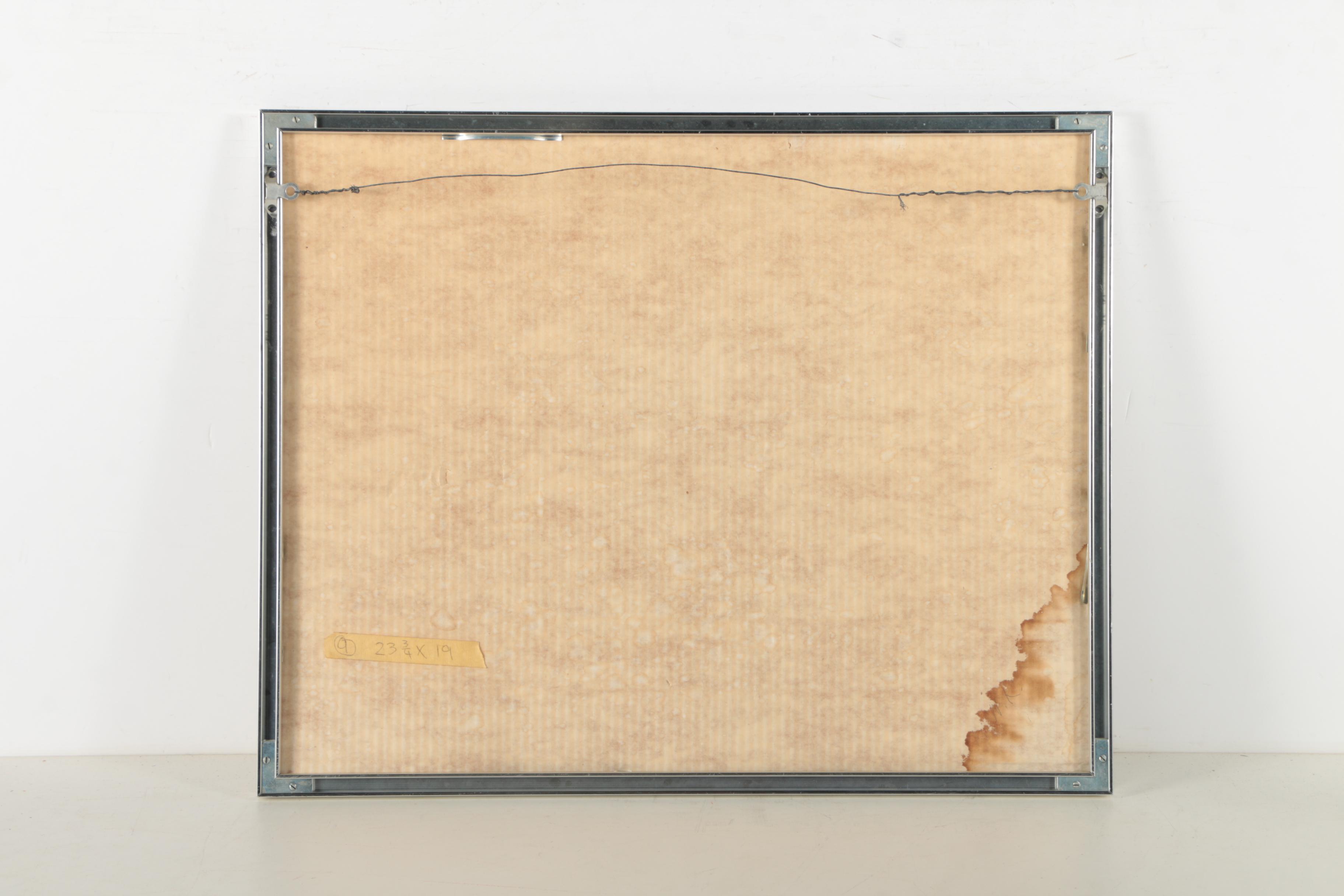 J. Evans Watercolor Painting of Birch Trees