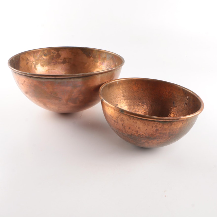 Pair of Copper Bowls