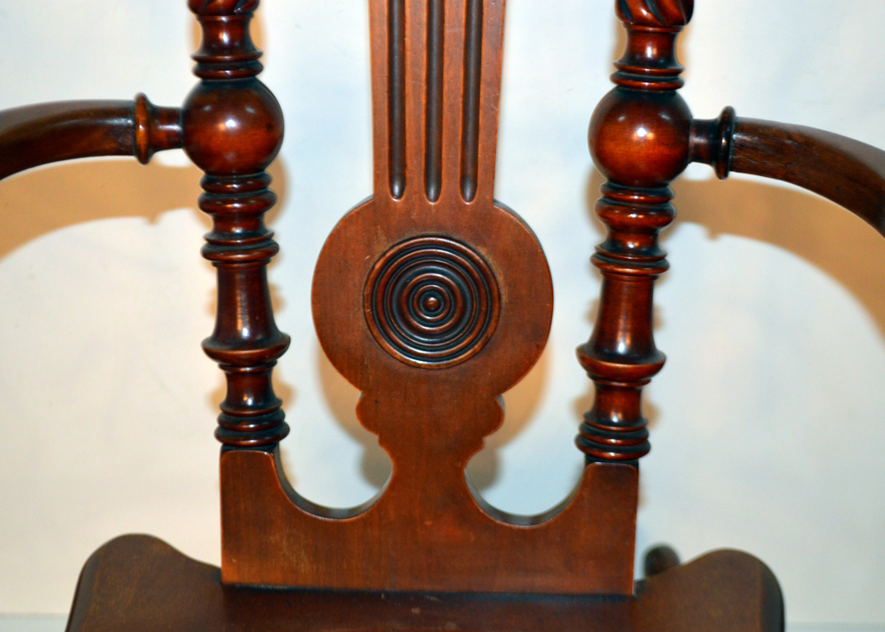 Antique Neoclassical Style Barley Twist Rocking Chair