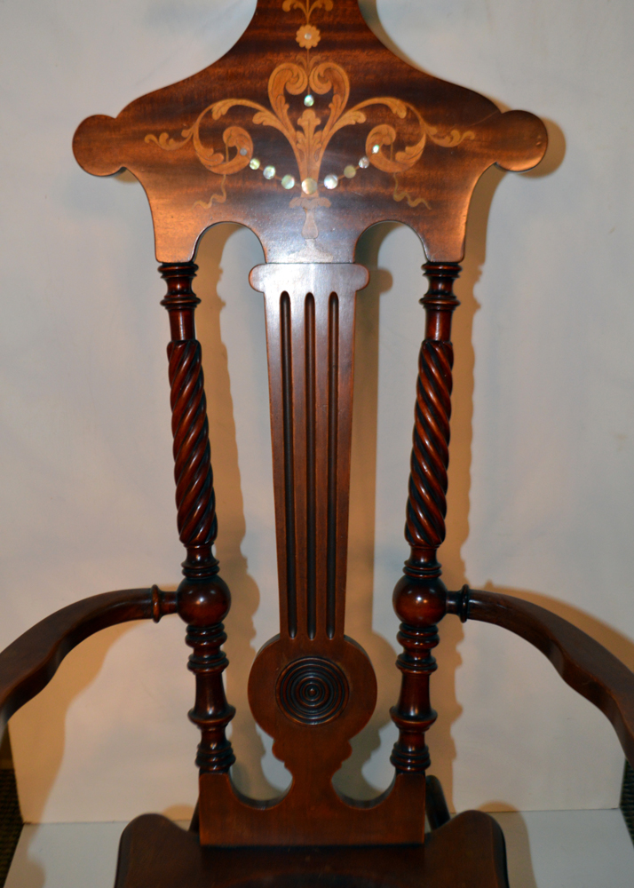 Antique Neoclassical Style Barley Twist Rocking Chair