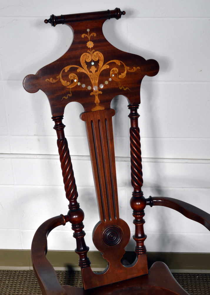 Antique Neoclassical Style Barley Twist Rocking Chair