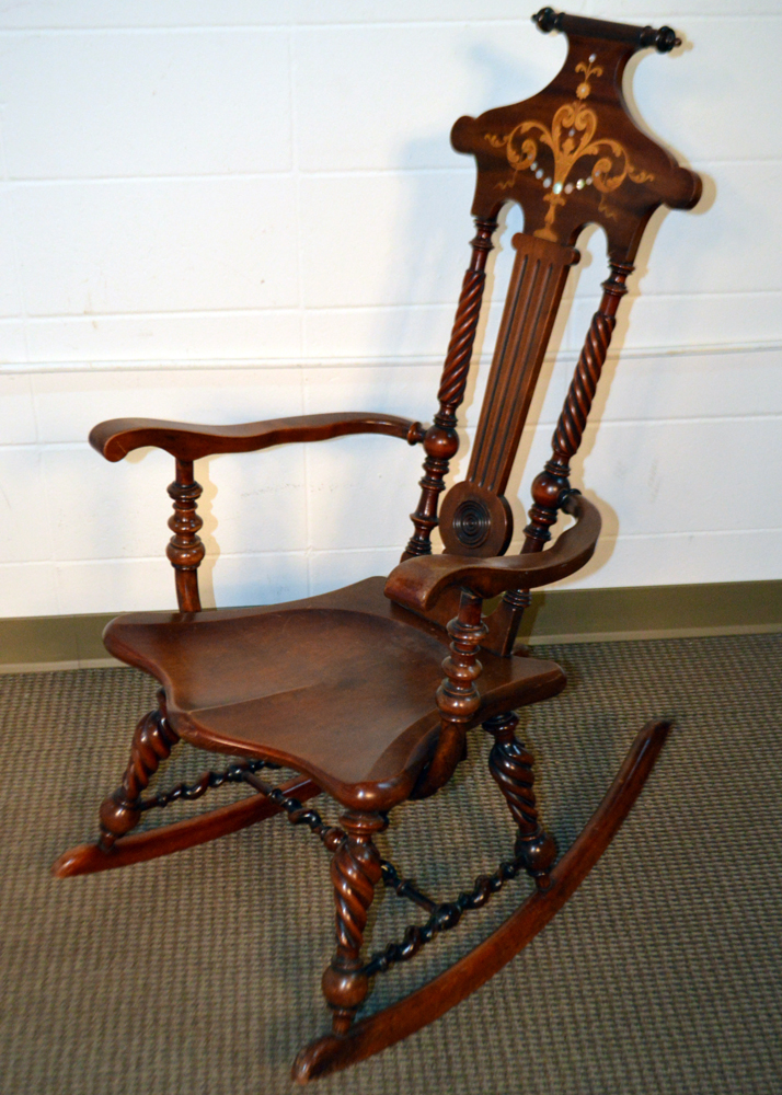 Antique Neoclassical Style Barley Twist Rocking Chair