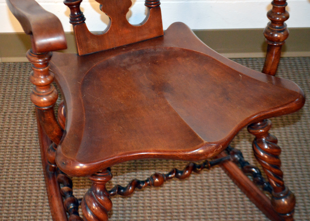 Antique Neoclassical Style Barley Twist Rocking Chair