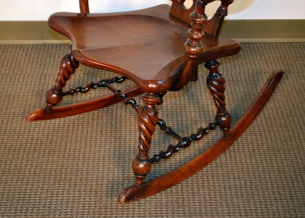 Antique Neoclassical Style Barley Twist Rocking Chair
