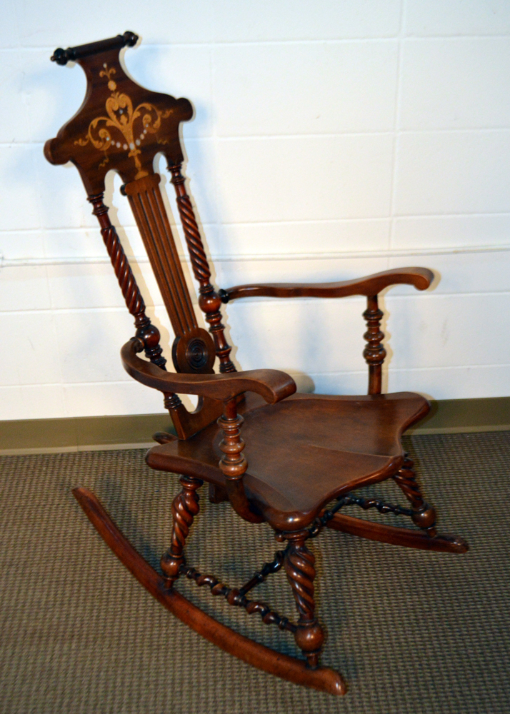 Antique Neoclassical Style Barley Twist Rocking Chair