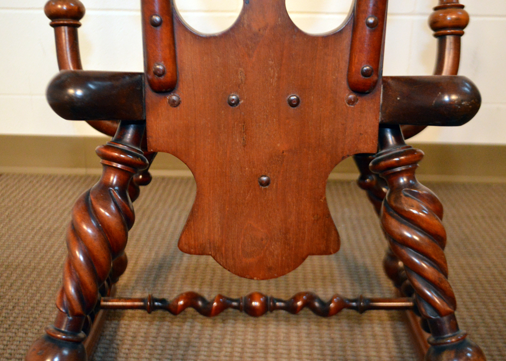 Antique Neoclassical Style Barley Twist Rocking Chair