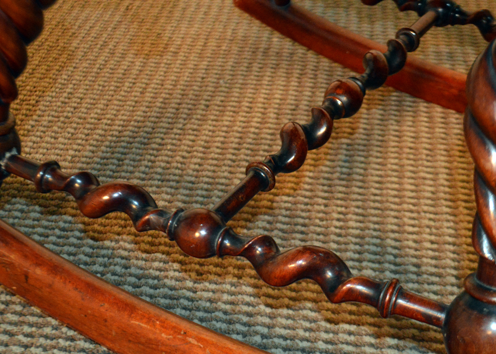 Antique Neoclassical Style Barley Twist Rocking Chair