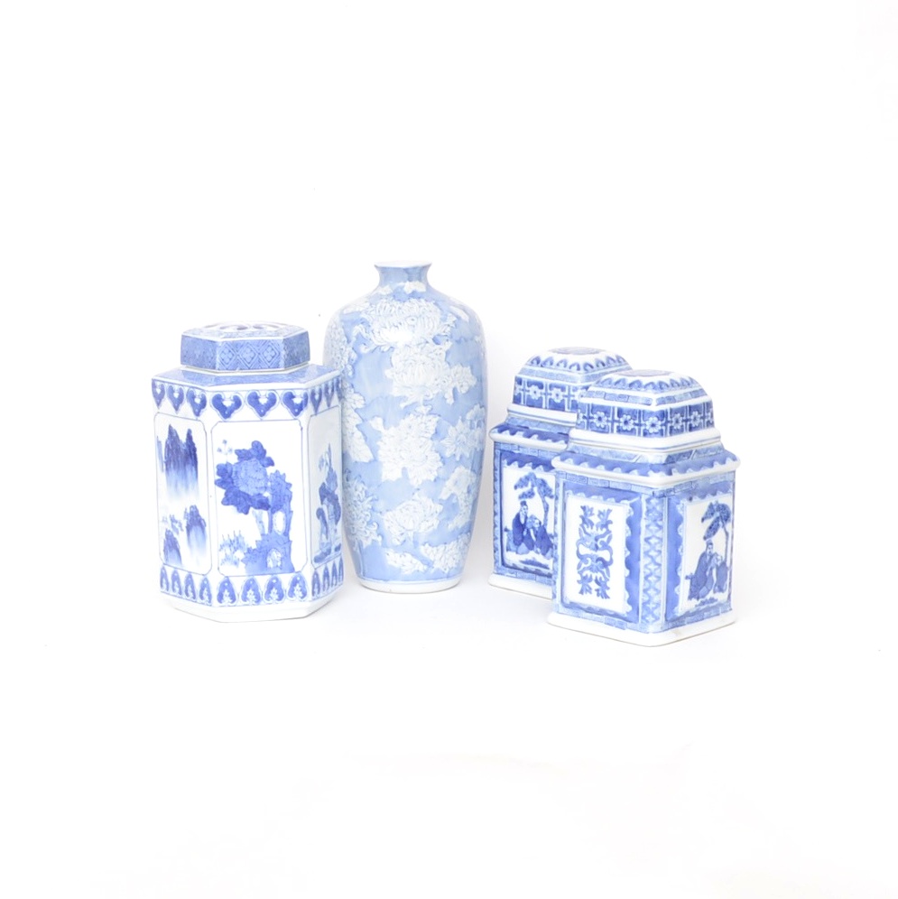 Blue and White Porcelain Grouping