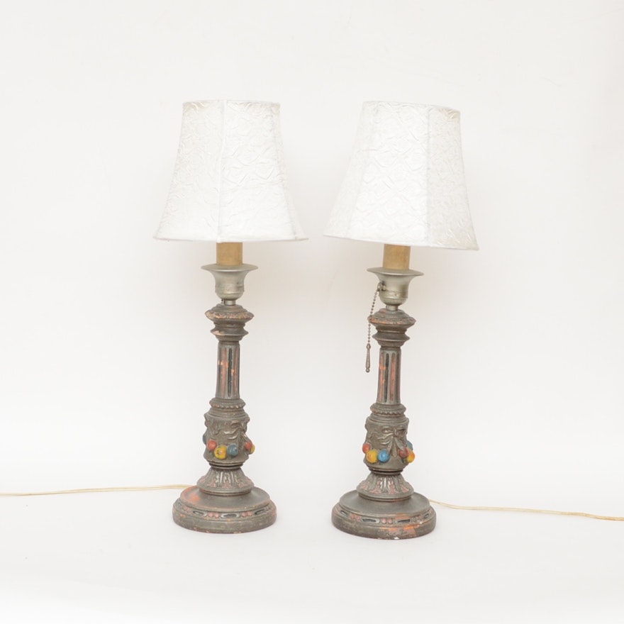 Pair of Bedside Lamps, Circa 1920's