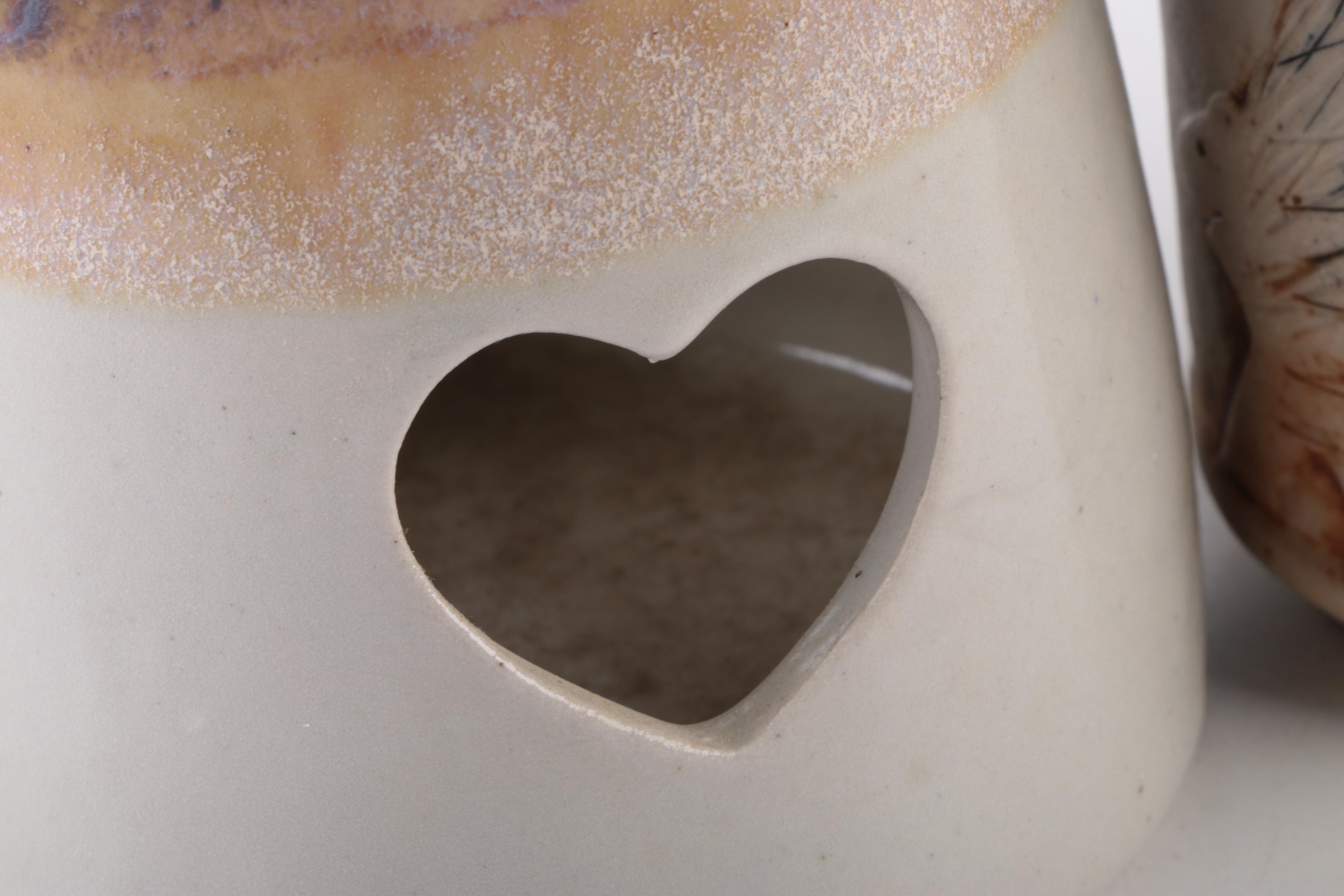 Hand Thrown Stoneware Candle Holder and Mugs