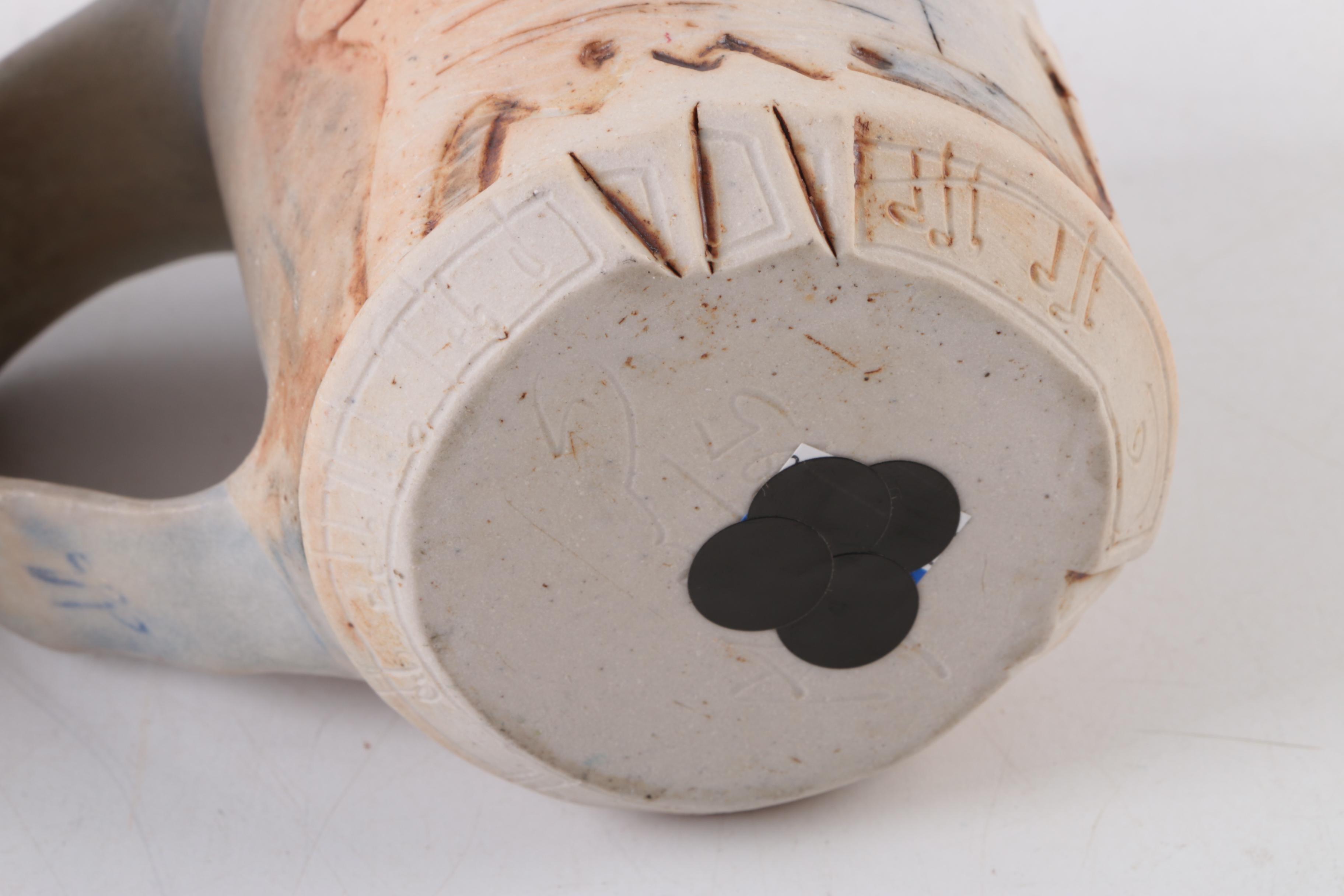 Hand Thrown Stoneware Candle Holder and Mugs