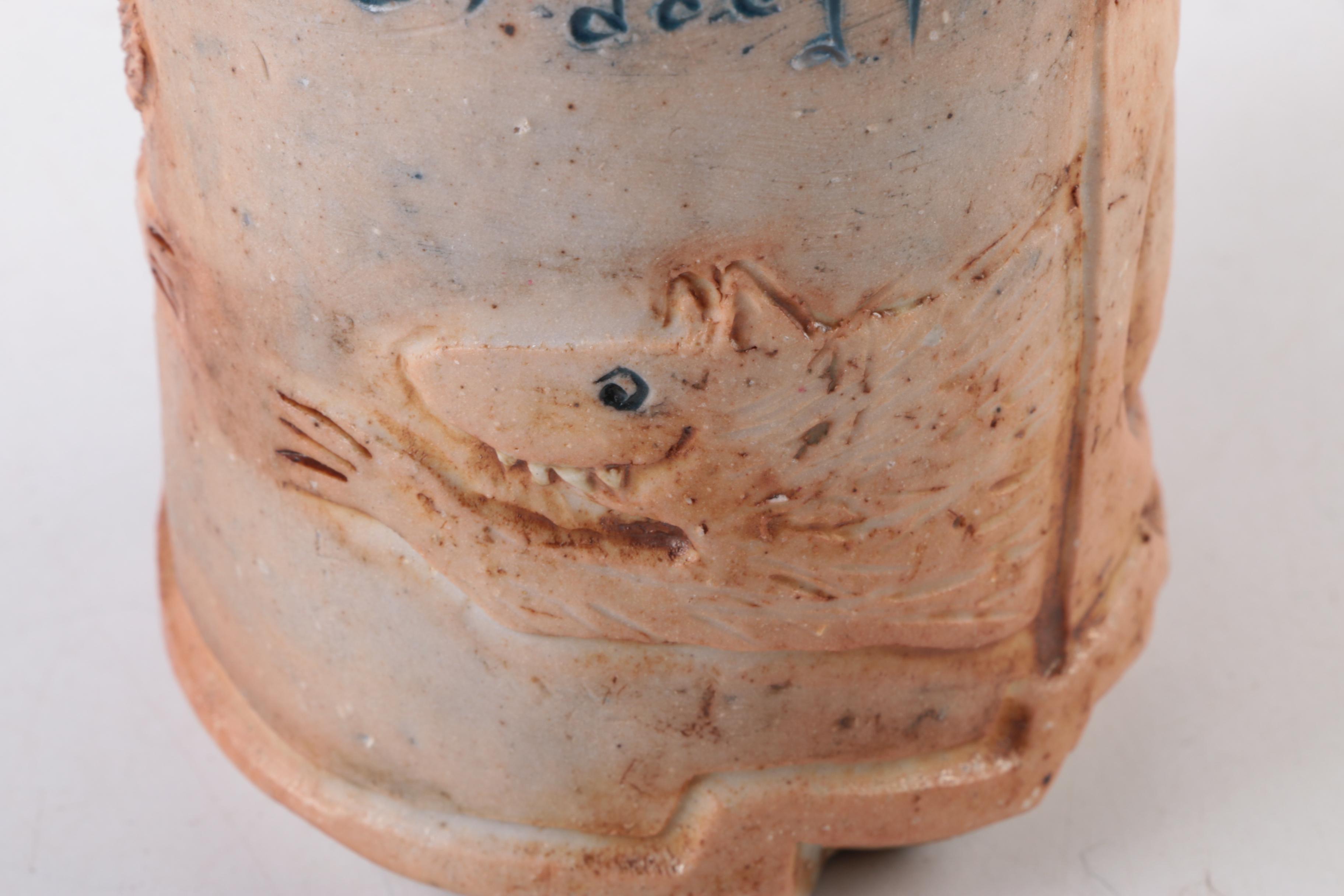 Hand Thrown Stoneware Candle Holder and Mugs