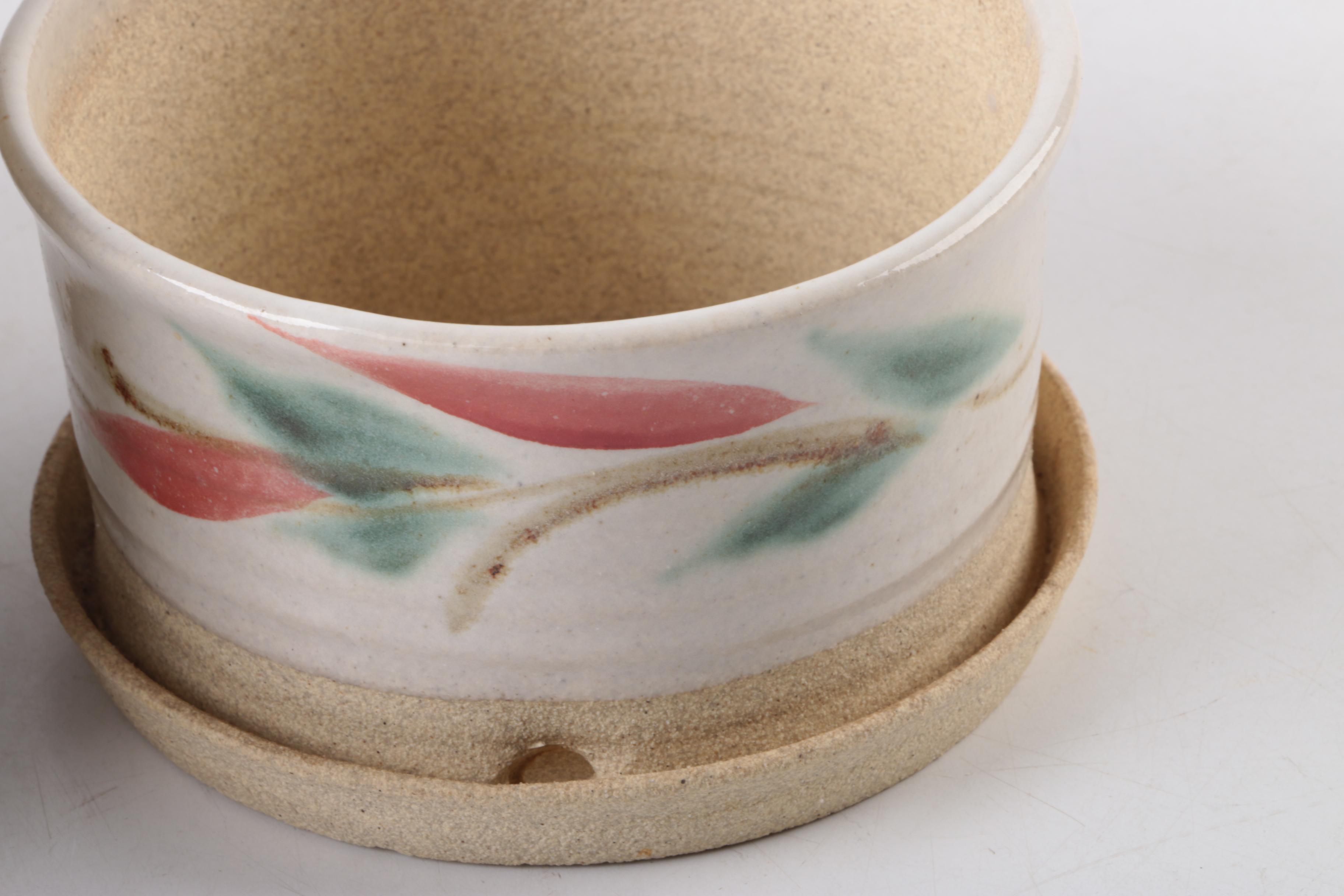 Pair of Hand Thrown Stoneware Planters