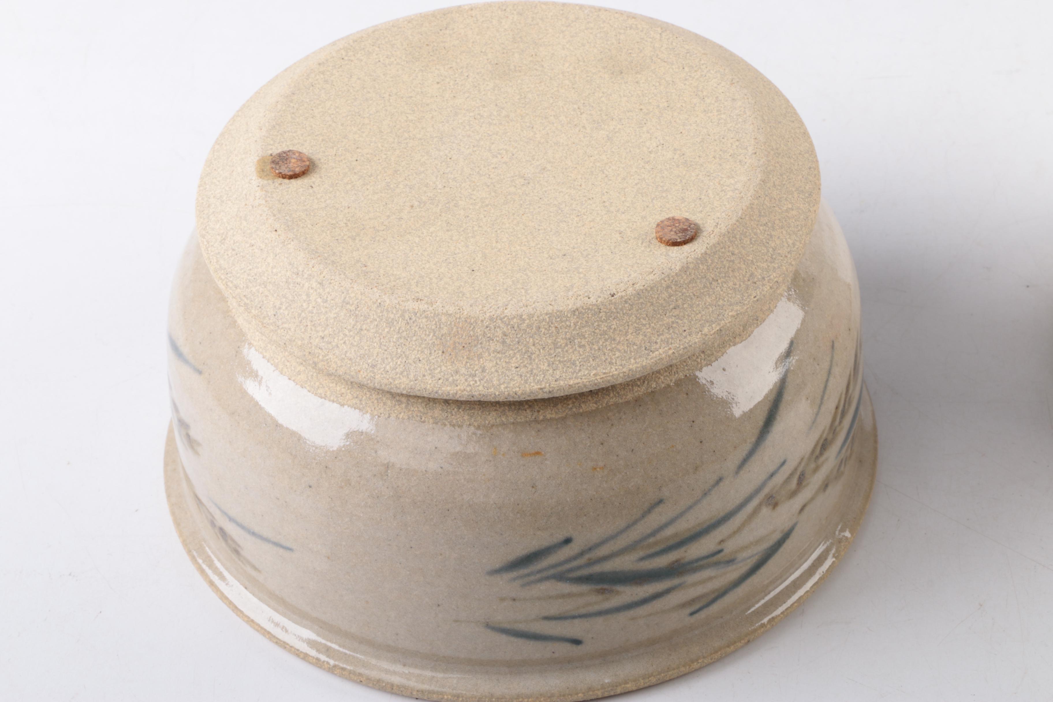 Pair of Hand Thrown Stoneware Planters