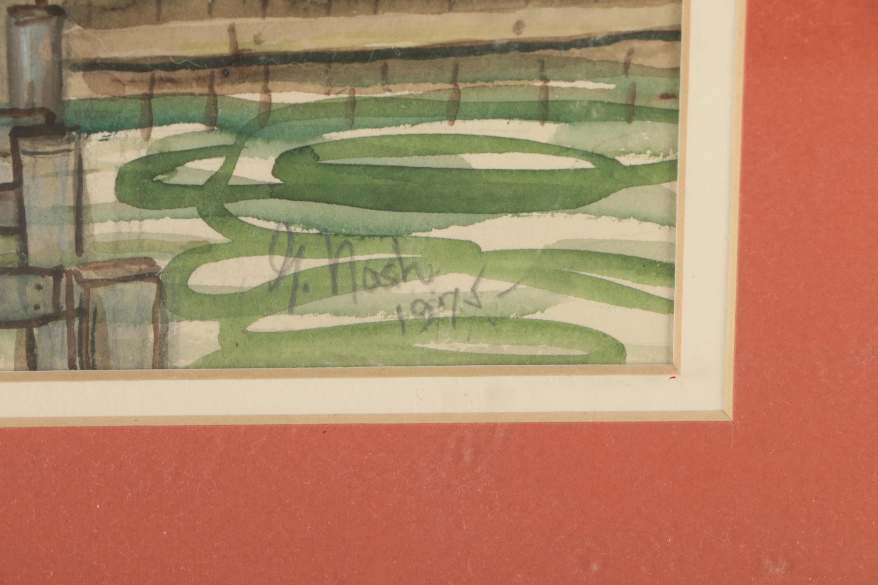 Watercolor Painting of Waterfront House