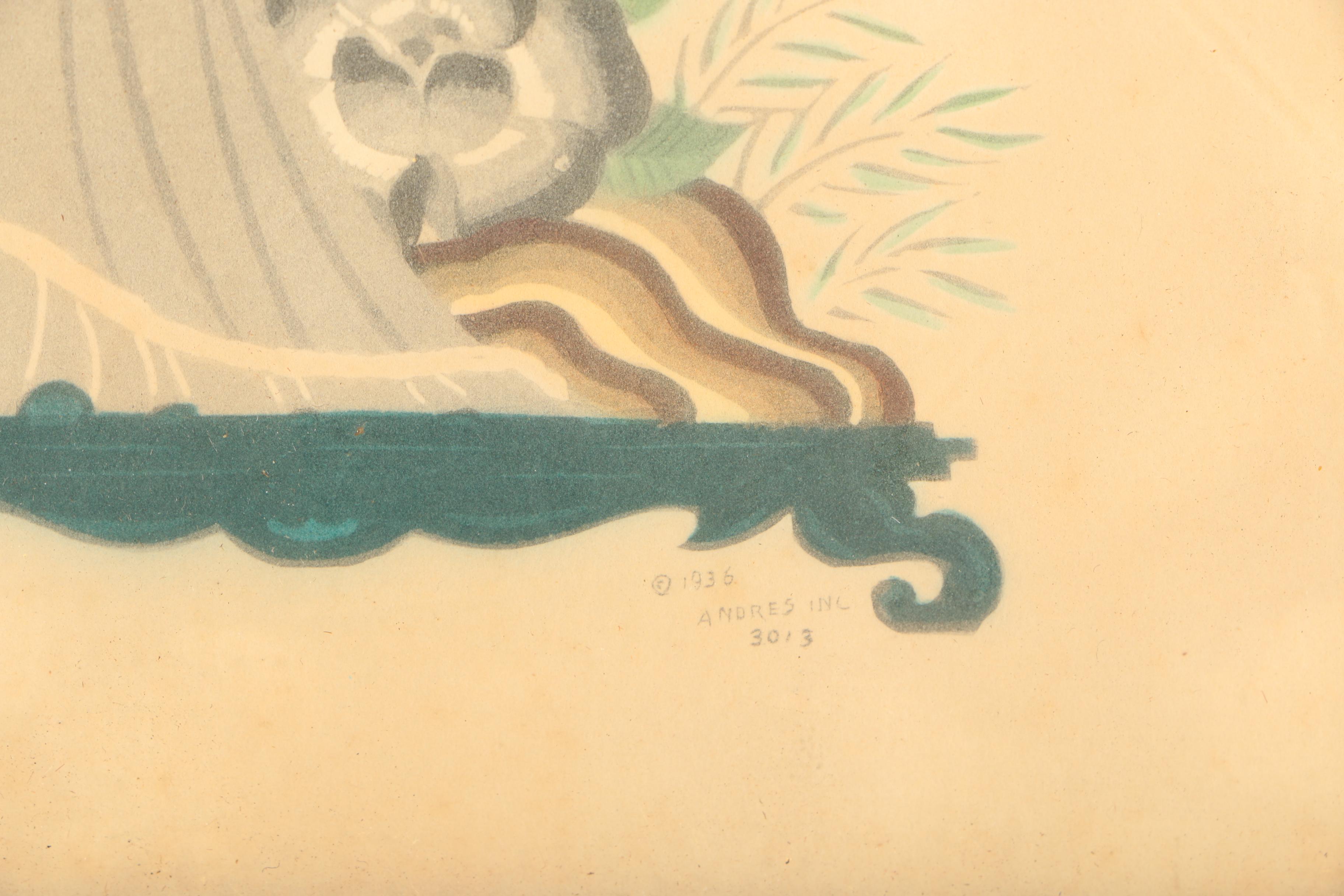 Andres Inc. Set of Lithographs on Paper of East Asian Style Figures