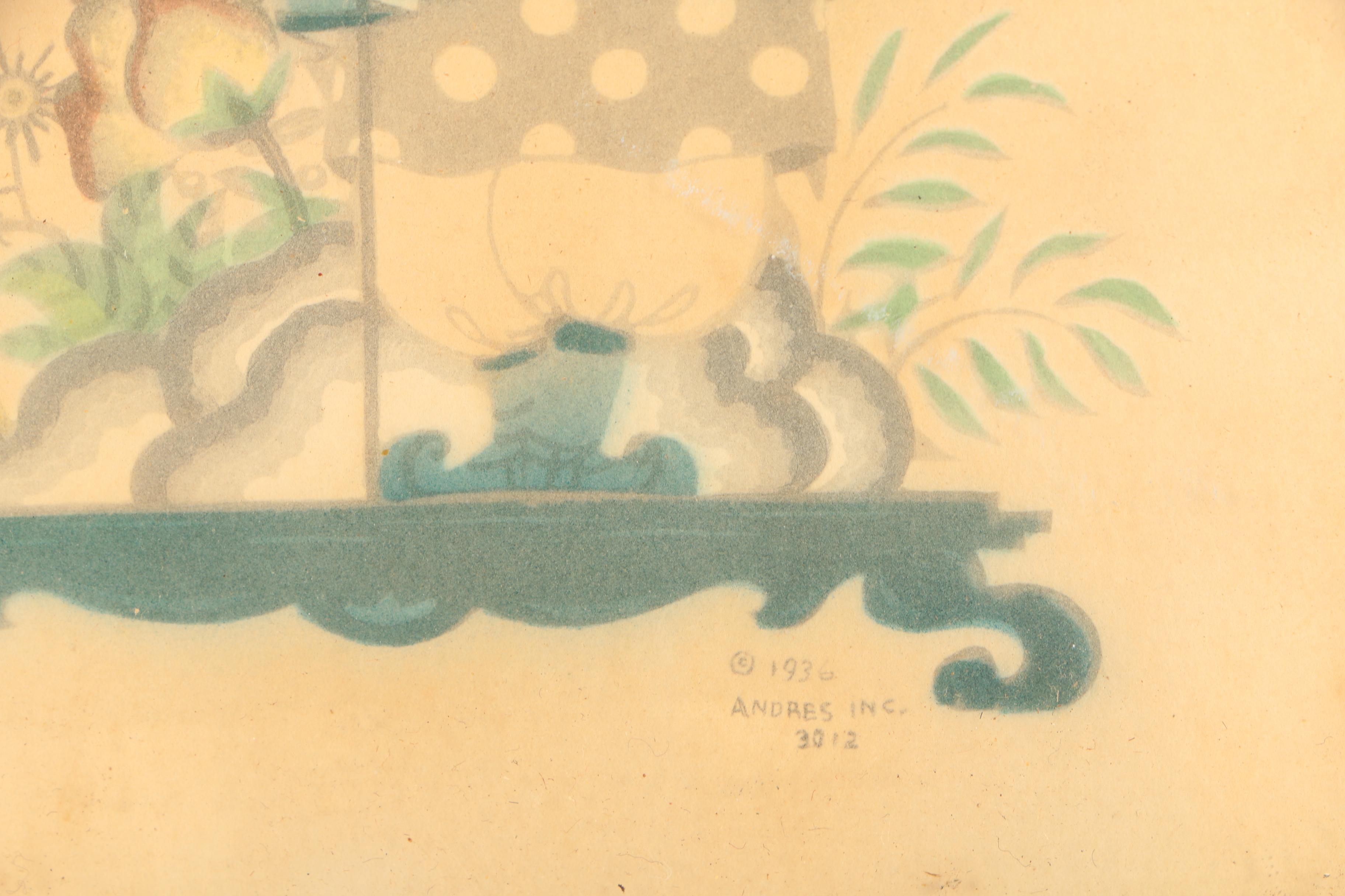 Andres Inc. Set of Lithographs on Paper of East Asian Style Figures