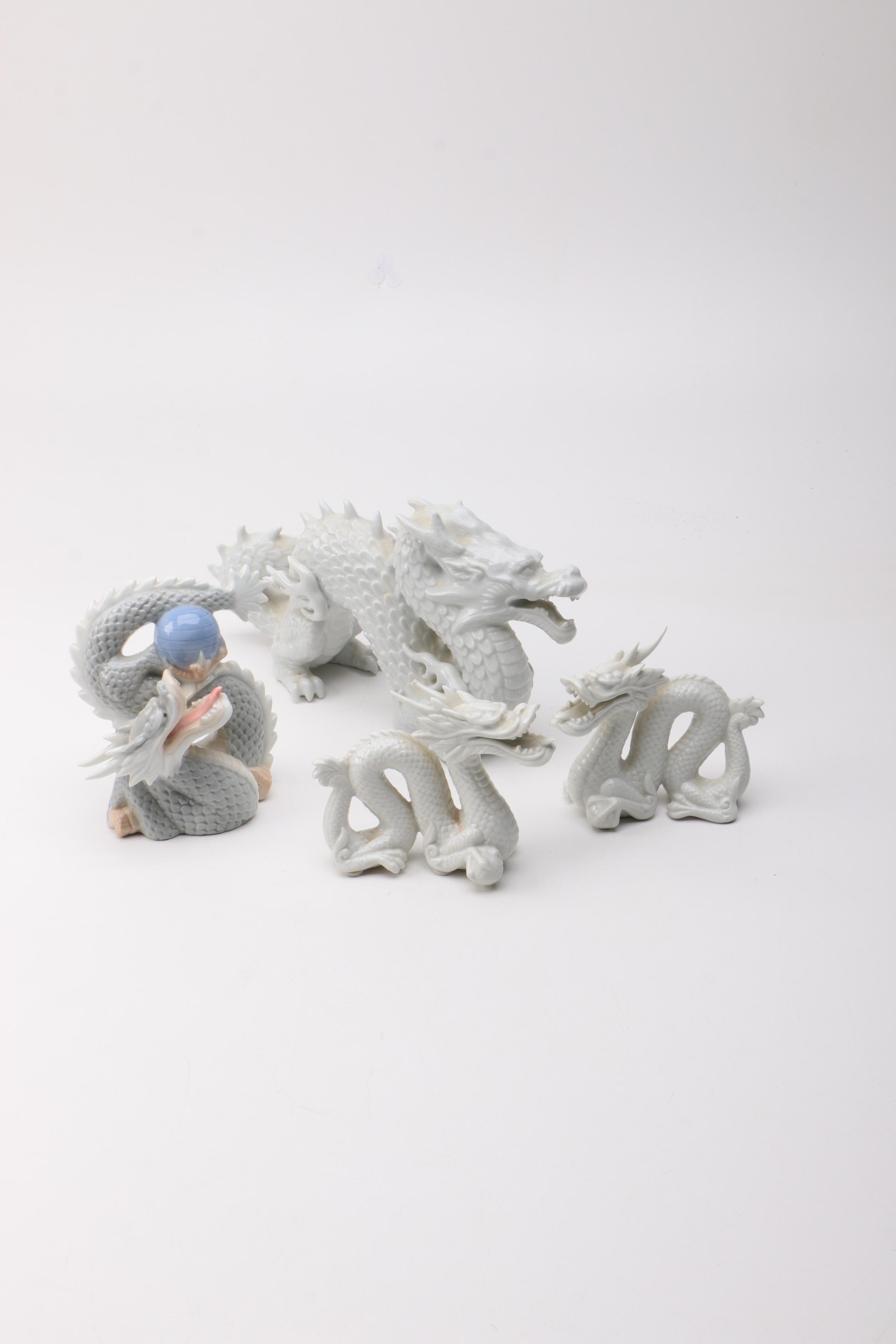Ceramic Chinese Dragon Figurines