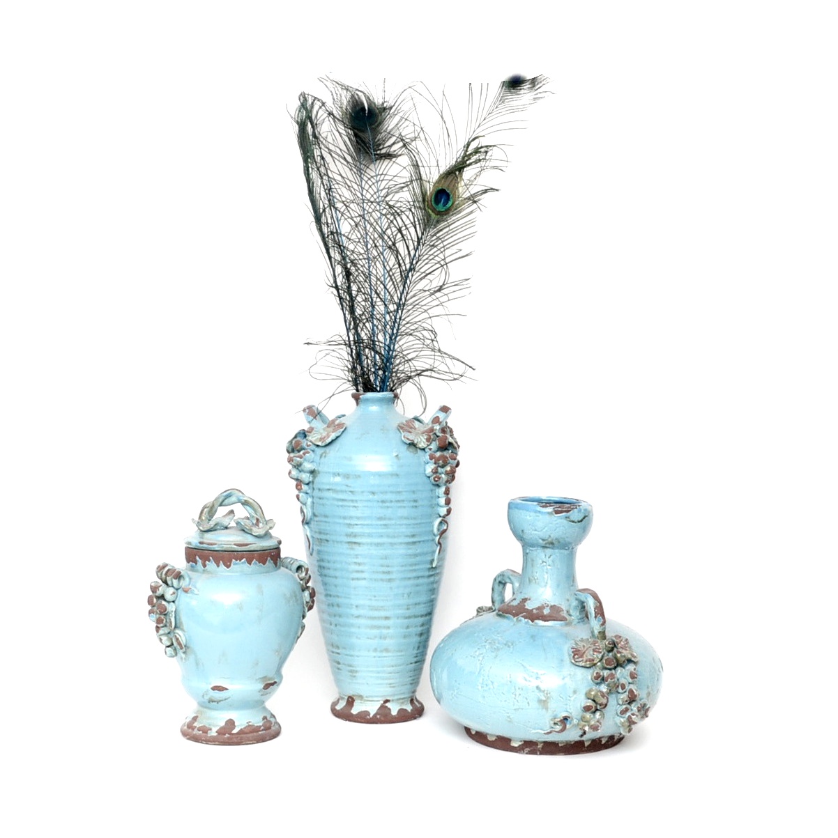 Grouping of Clay Pottery Vases