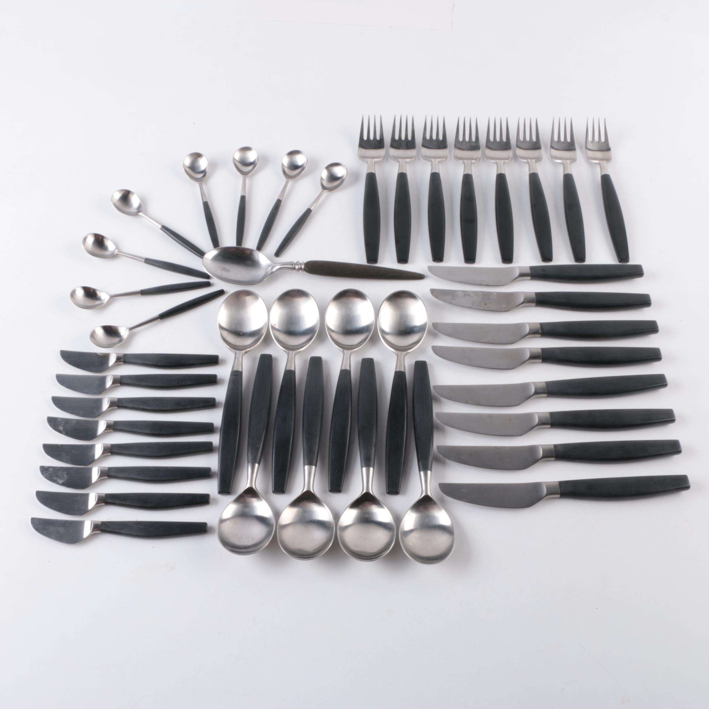 Scandinavian Hackman "Lion-Black" Stainless Steel Flatware Set