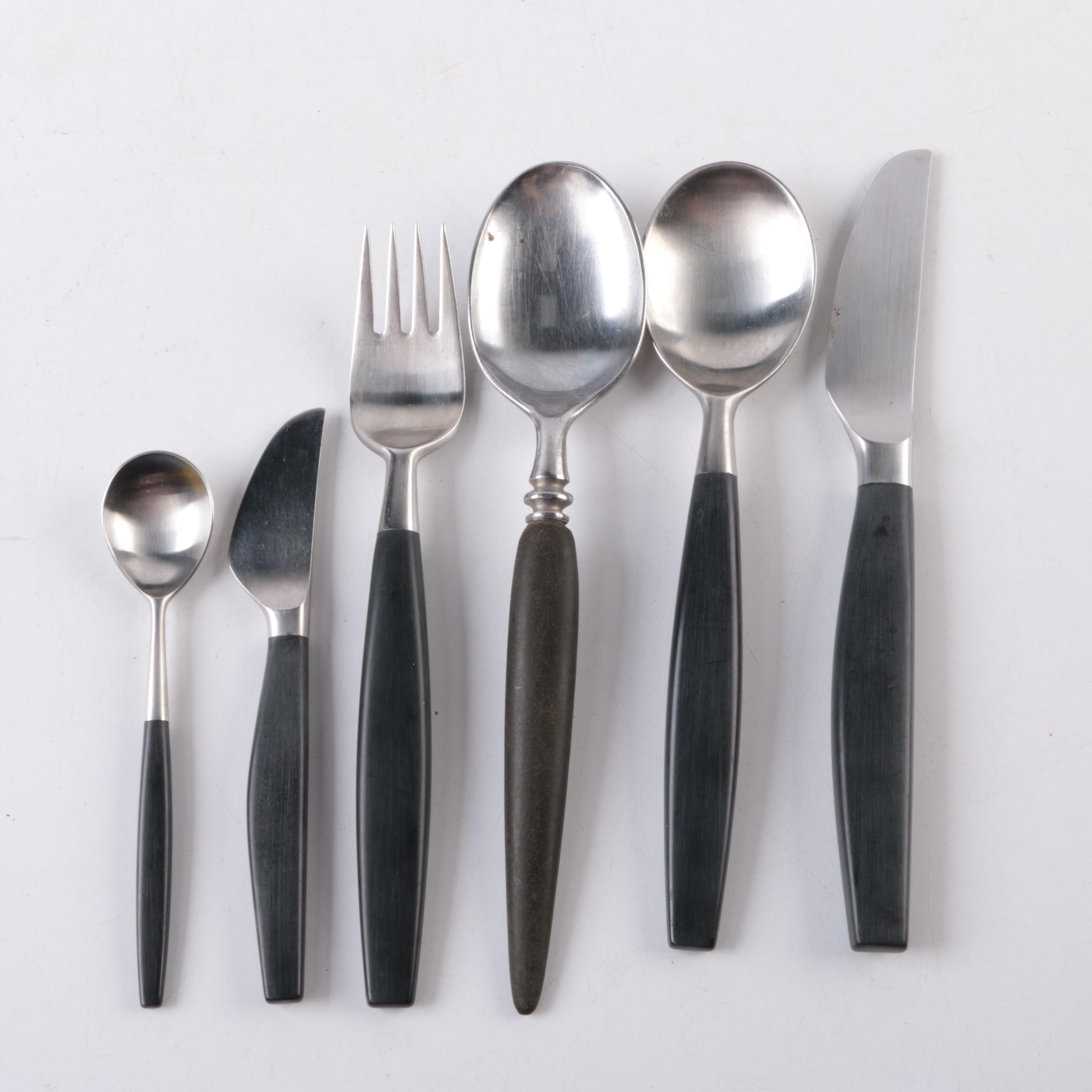 Scandinavian Hackman "Lion-Black" Stainless Steel Flatware Set