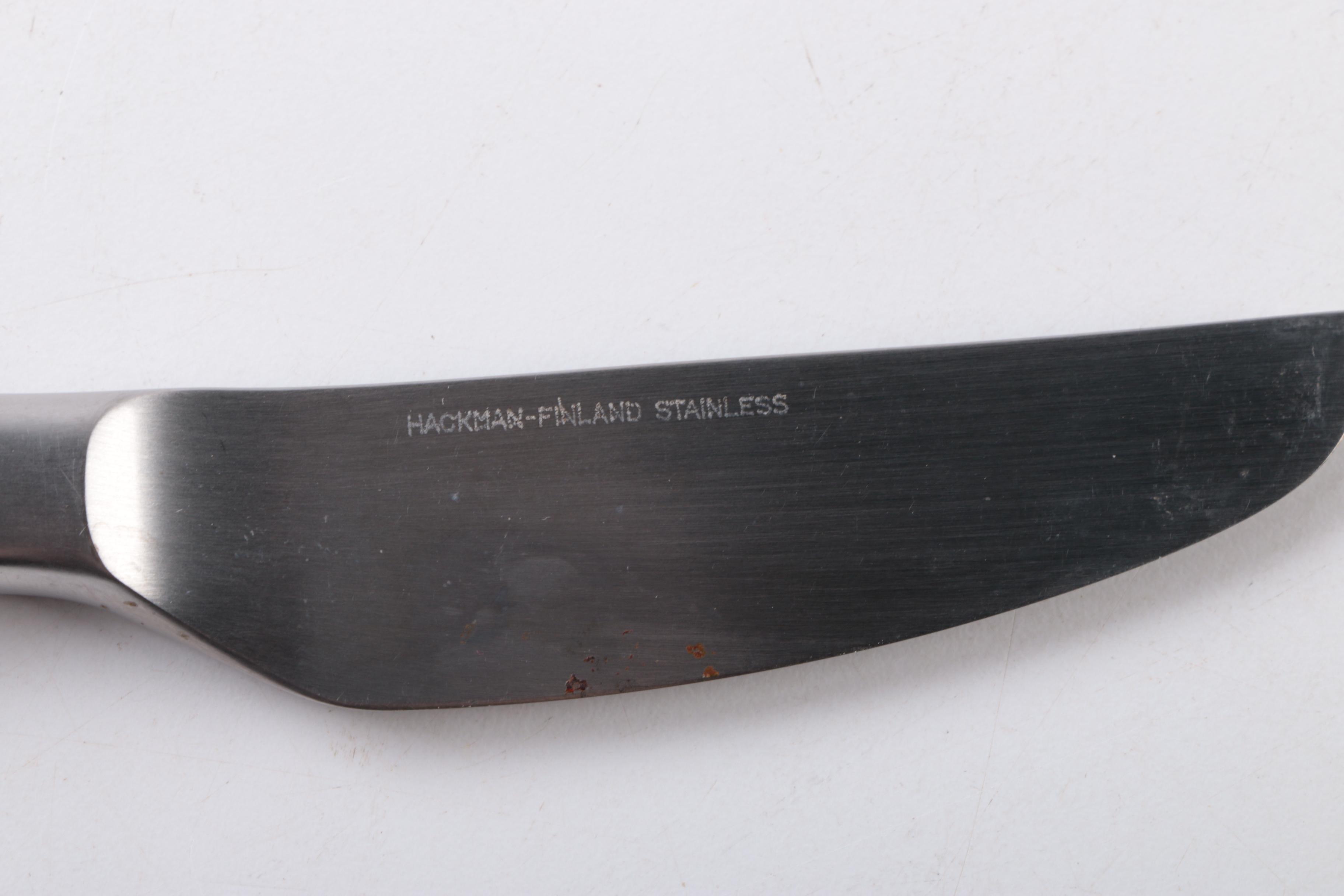 Scandinavian Hackman "Lion-Black" Stainless Steel Flatware Set