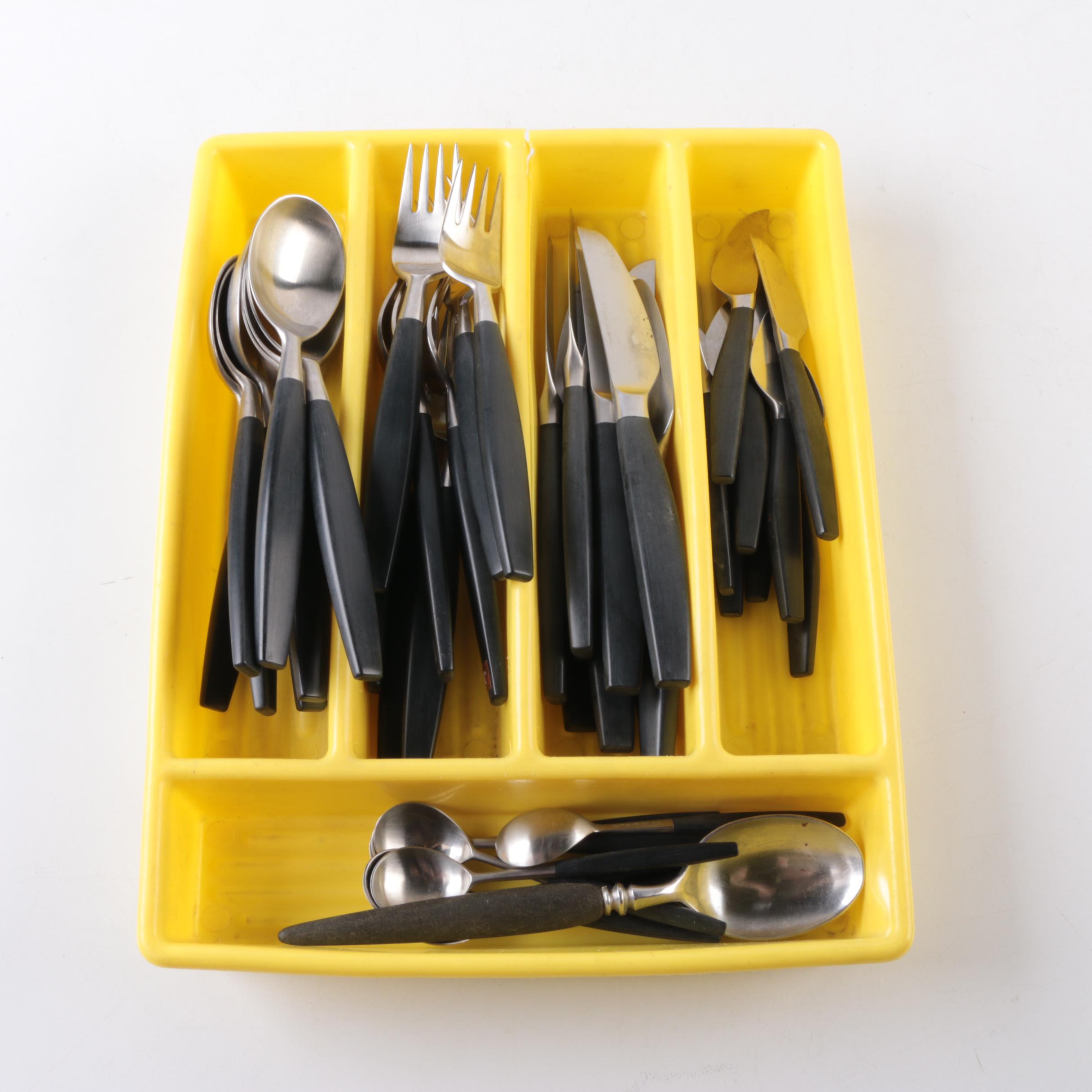 Scandinavian Hackman "Lion-Black" Stainless Steel Flatware Set
