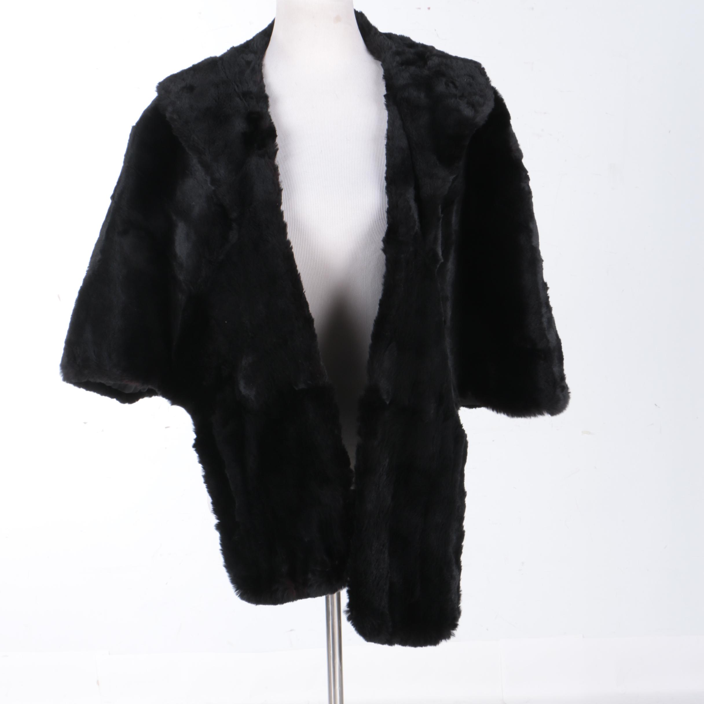 Vintage Dyed Sheared Beaver Fur Cape Stole