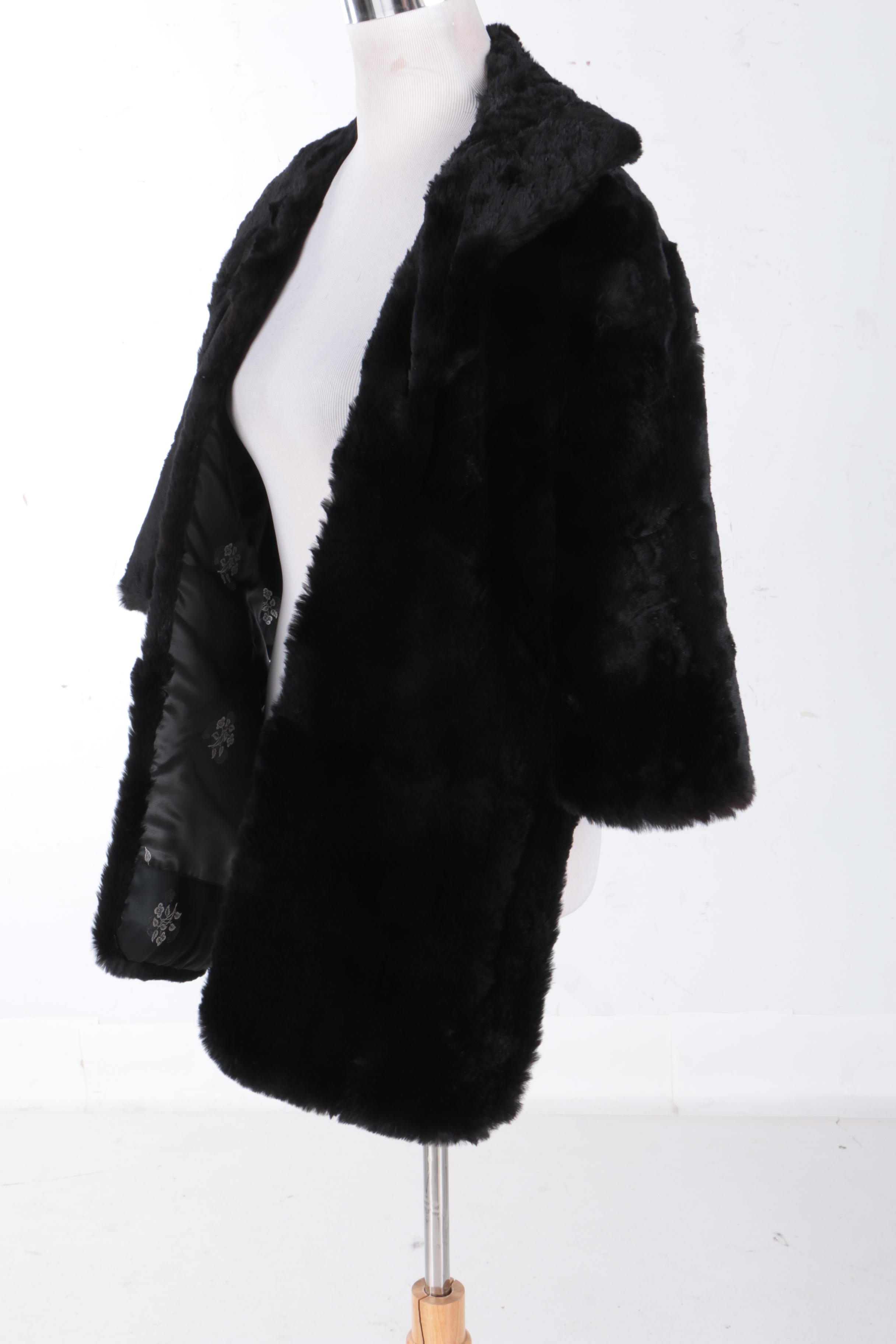 Vintage Dyed Sheared Beaver Fur Cape Stole