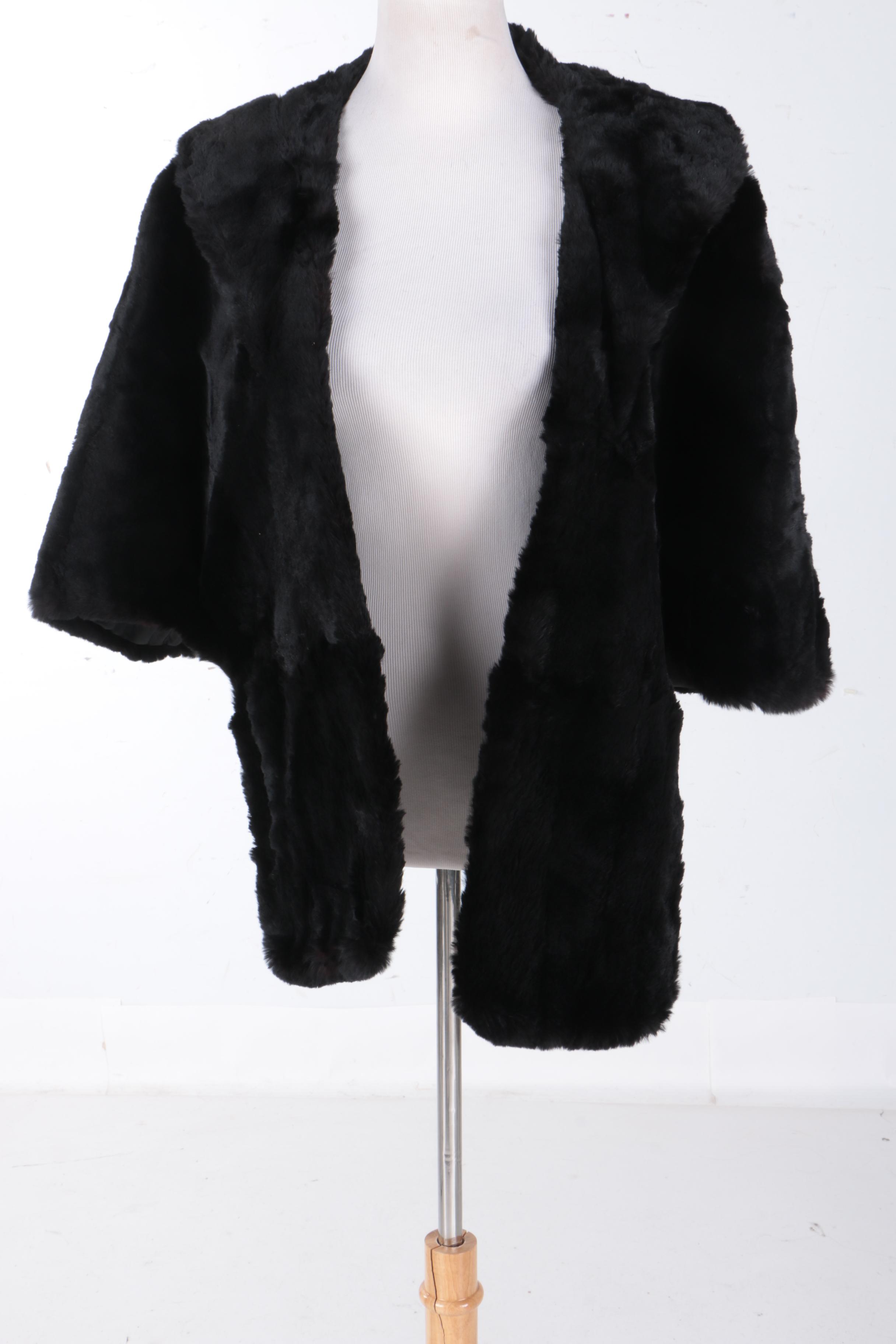 Vintage Dyed Sheared Beaver Fur Cape Stole