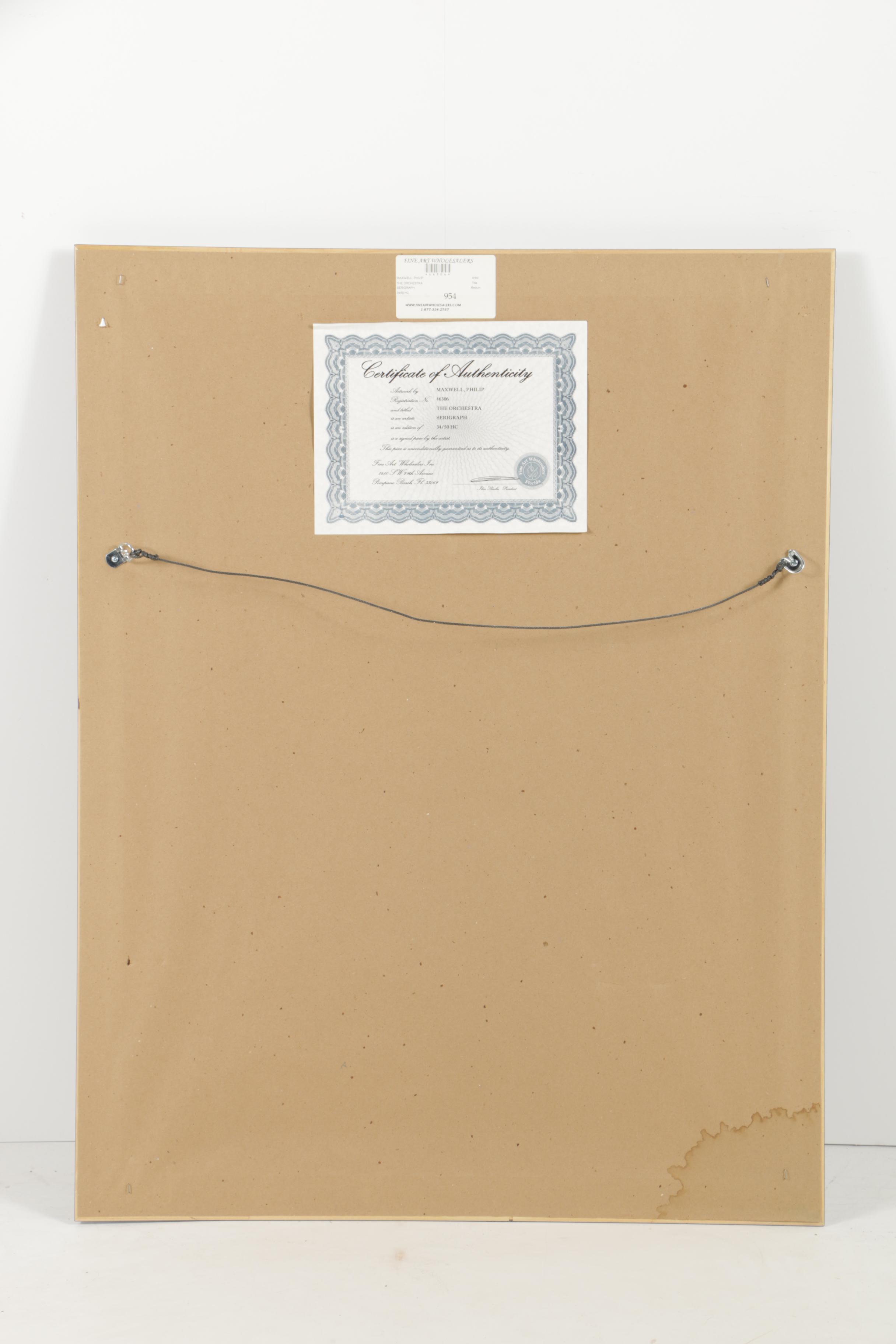 Philip Maxwell Limited Edition Hors Commerce Serigraph "The Orchestra"