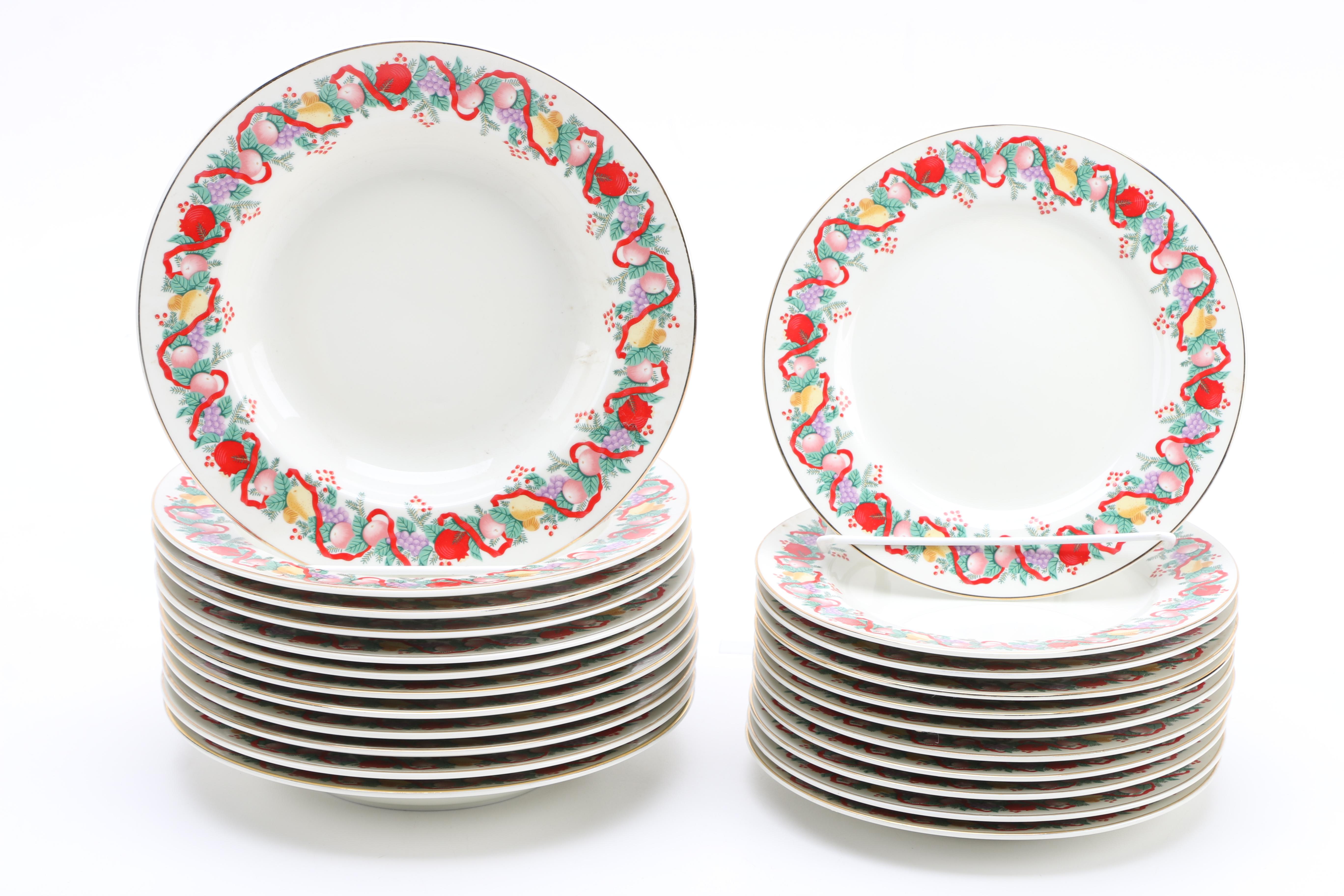 Classic Traditions "Cranberry Hill" Christmas Tableware