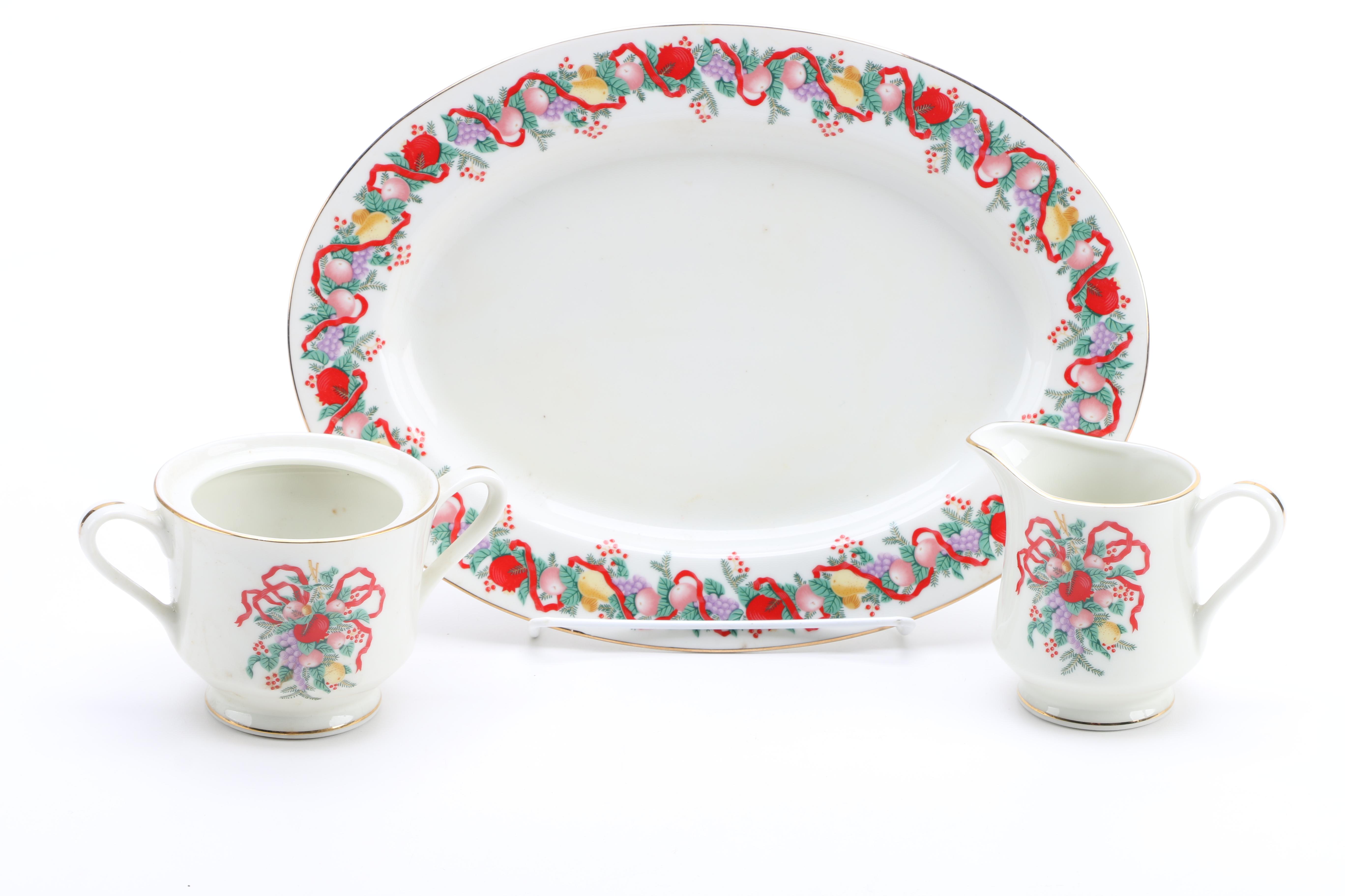 Classic Traditions "Cranberry Hill" Christmas Tableware