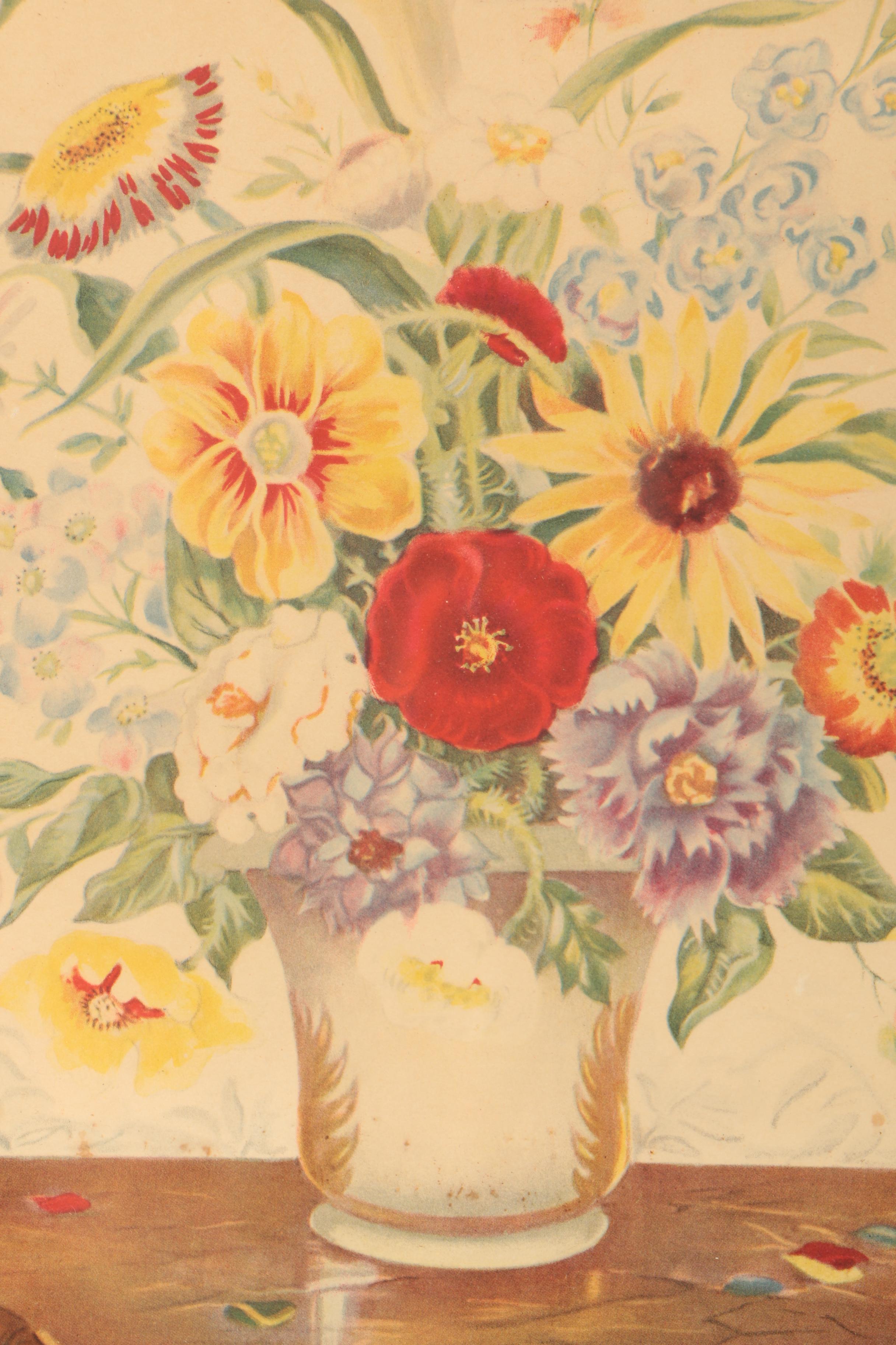 Borin Creation Offset Lithograph of Floral Still Life