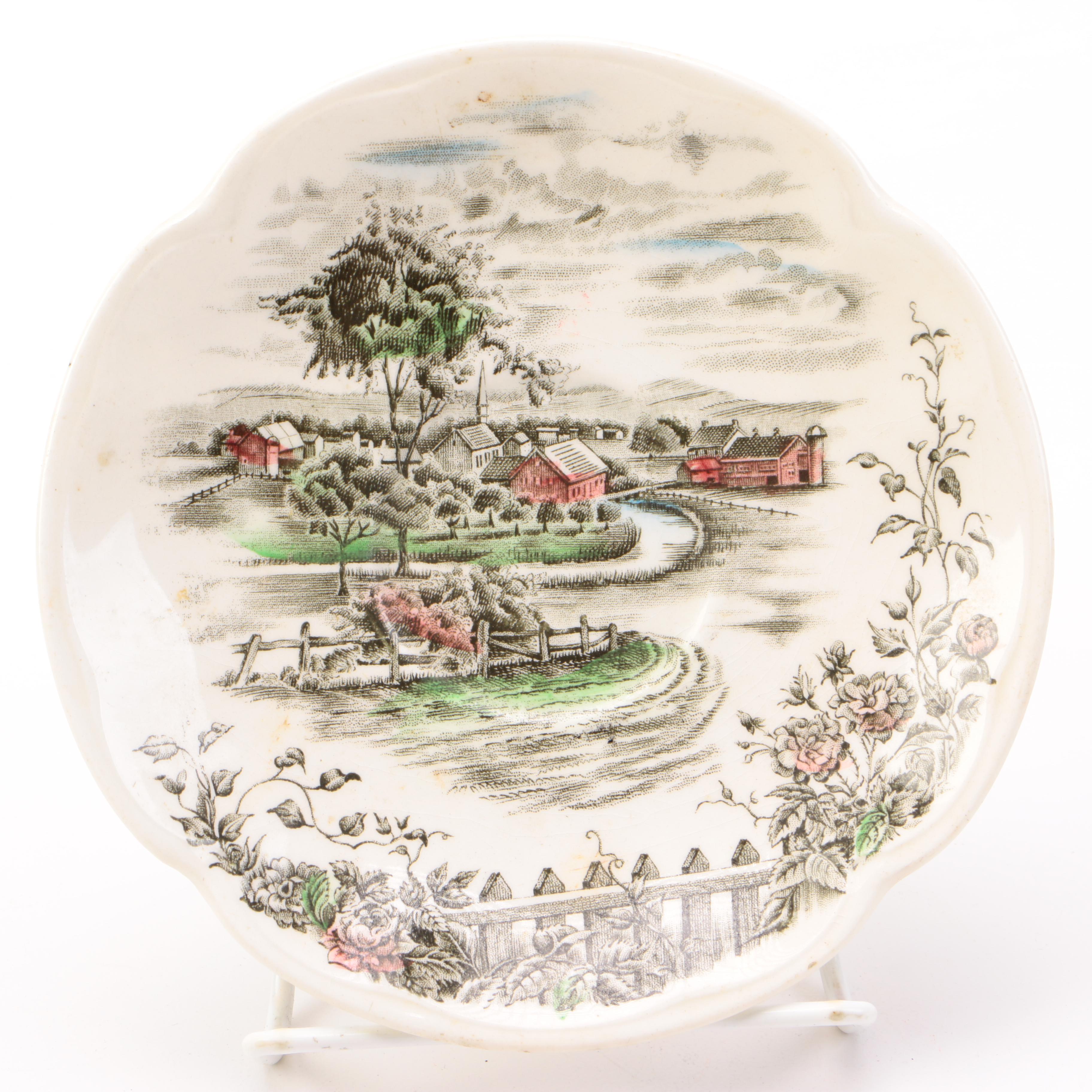 Vintage Johnson Bros Transferware Ceramic Plates