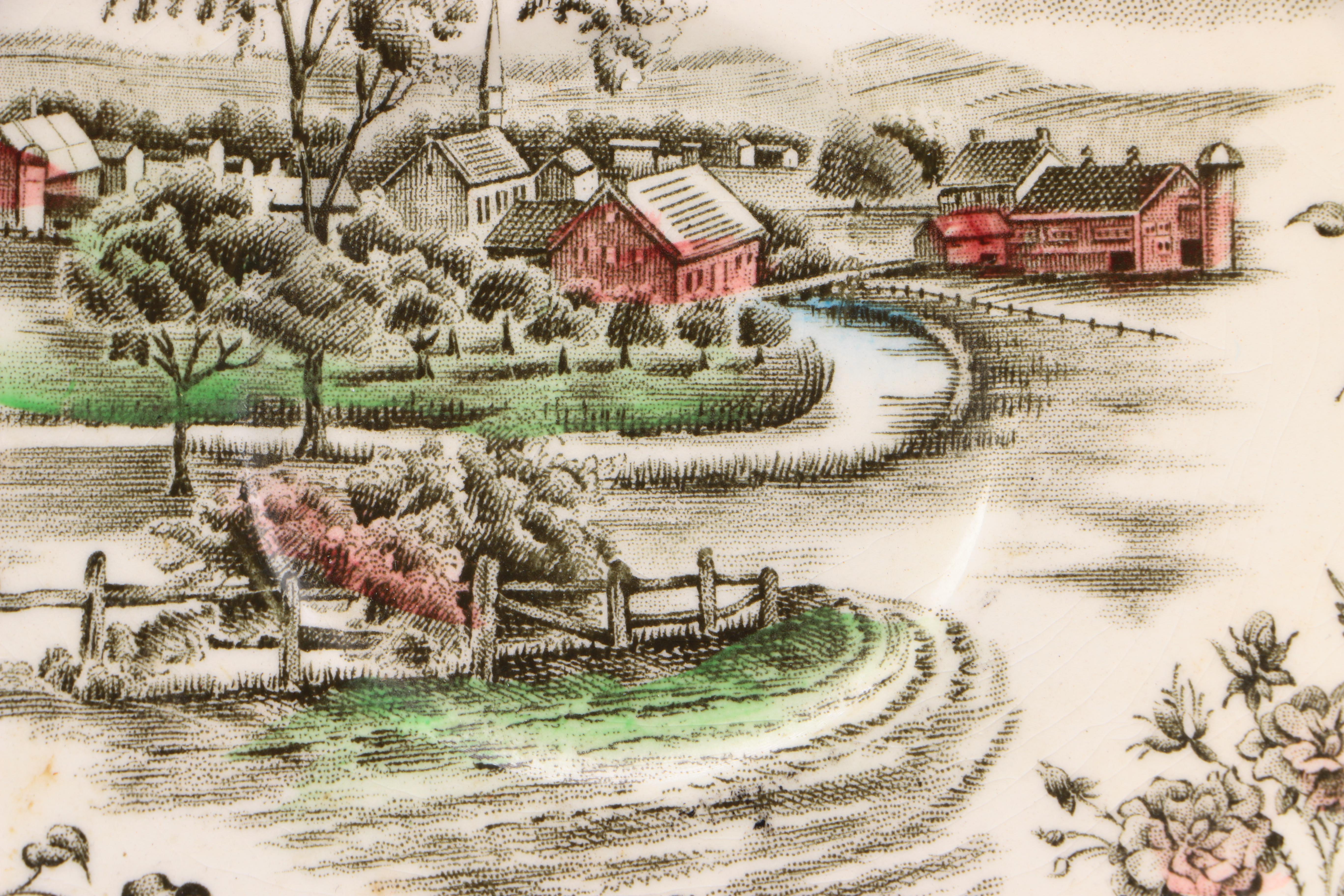 Vintage Johnson Bros Transferware Ceramic Plates