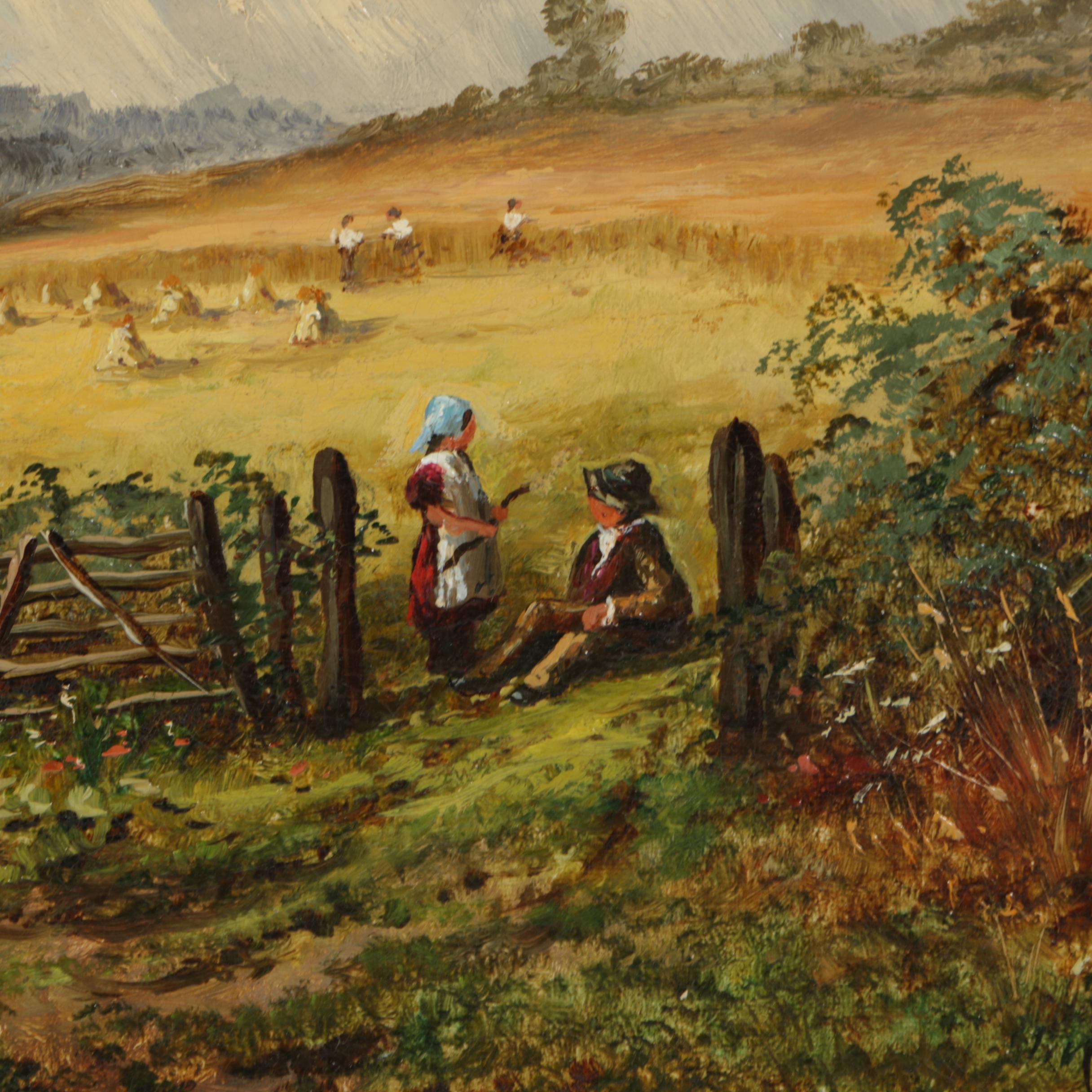 B. C. Wilde Oil Painting of a Pastoral Landscape
