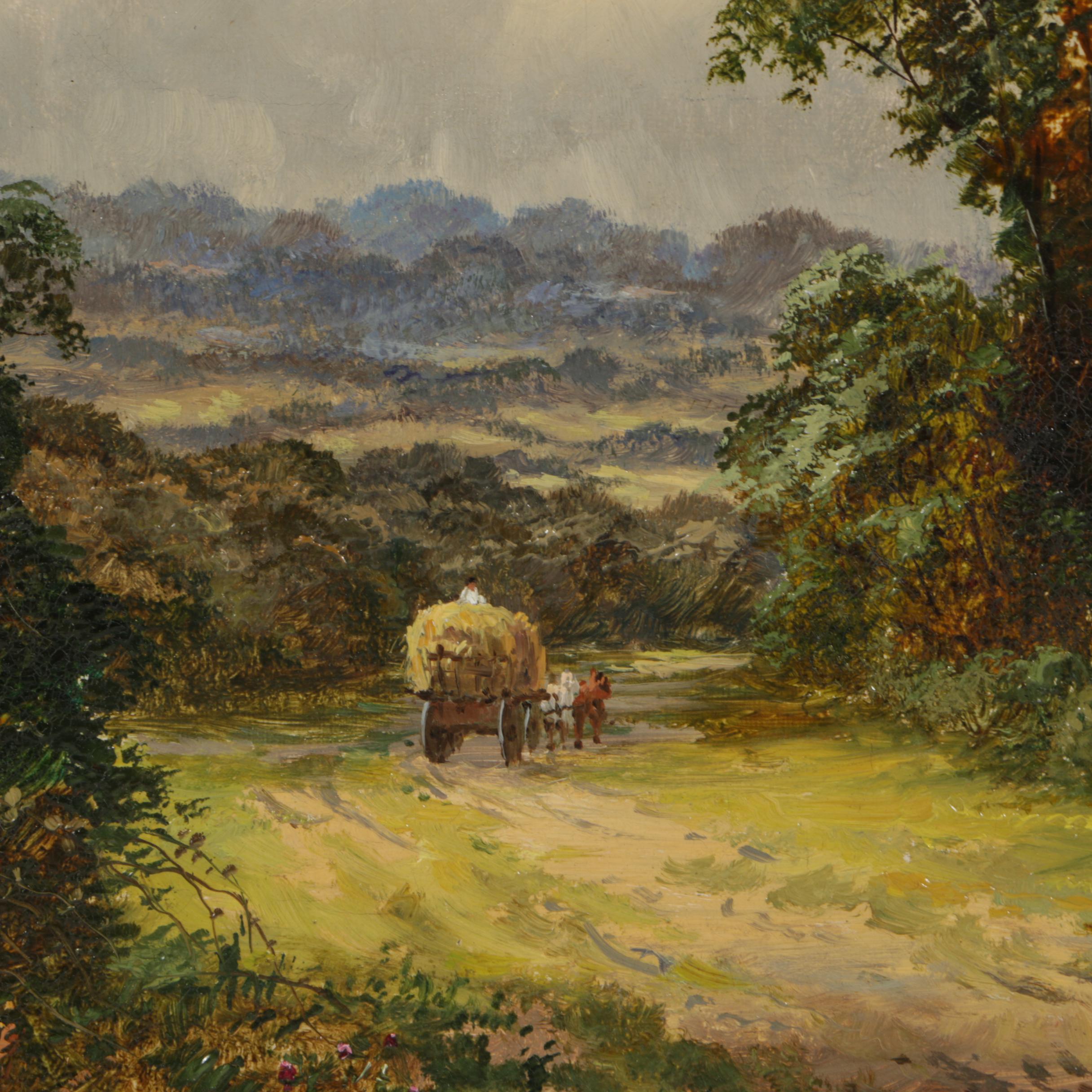 B. C. Wilde Oil Painting of a Pastoral Landscape