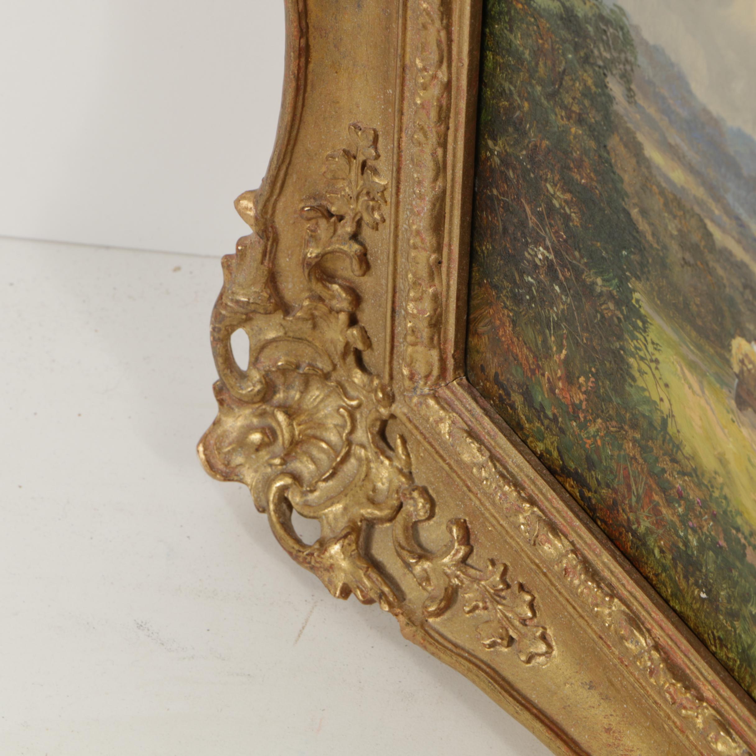 B. C. Wilde Oil Painting of a Pastoral Landscape