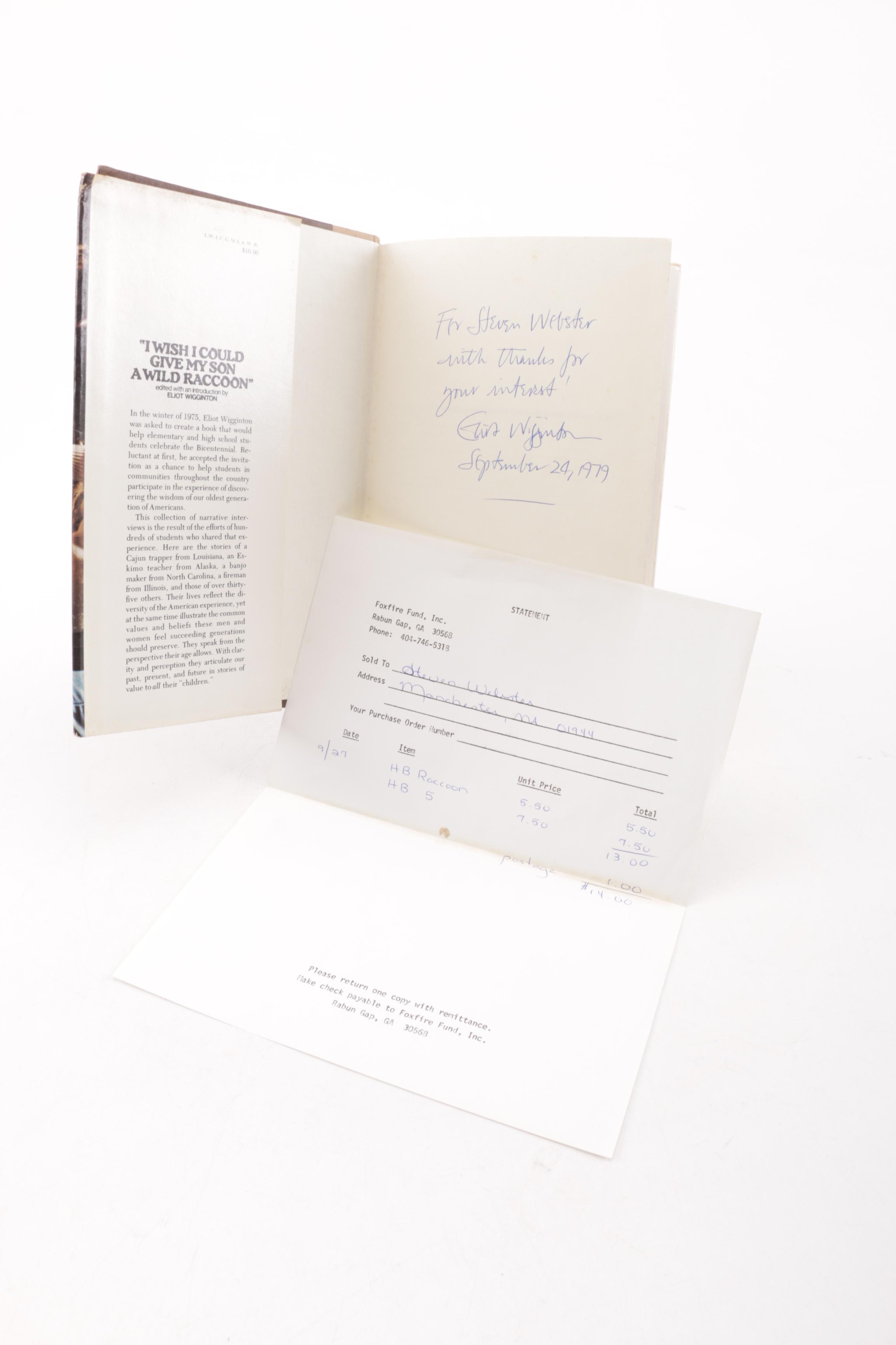 1976 Signed "I Wish I Could Give my Son a Wild Raccoon"