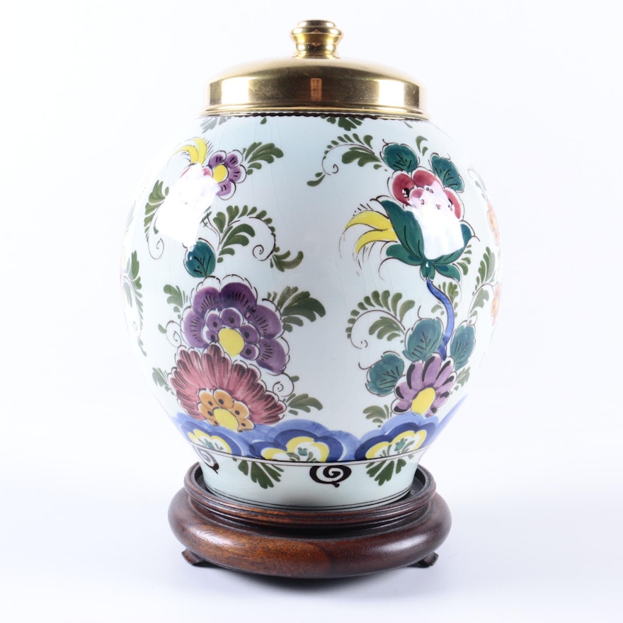 Velsen Delft Hand-Painted Tobacco Jar