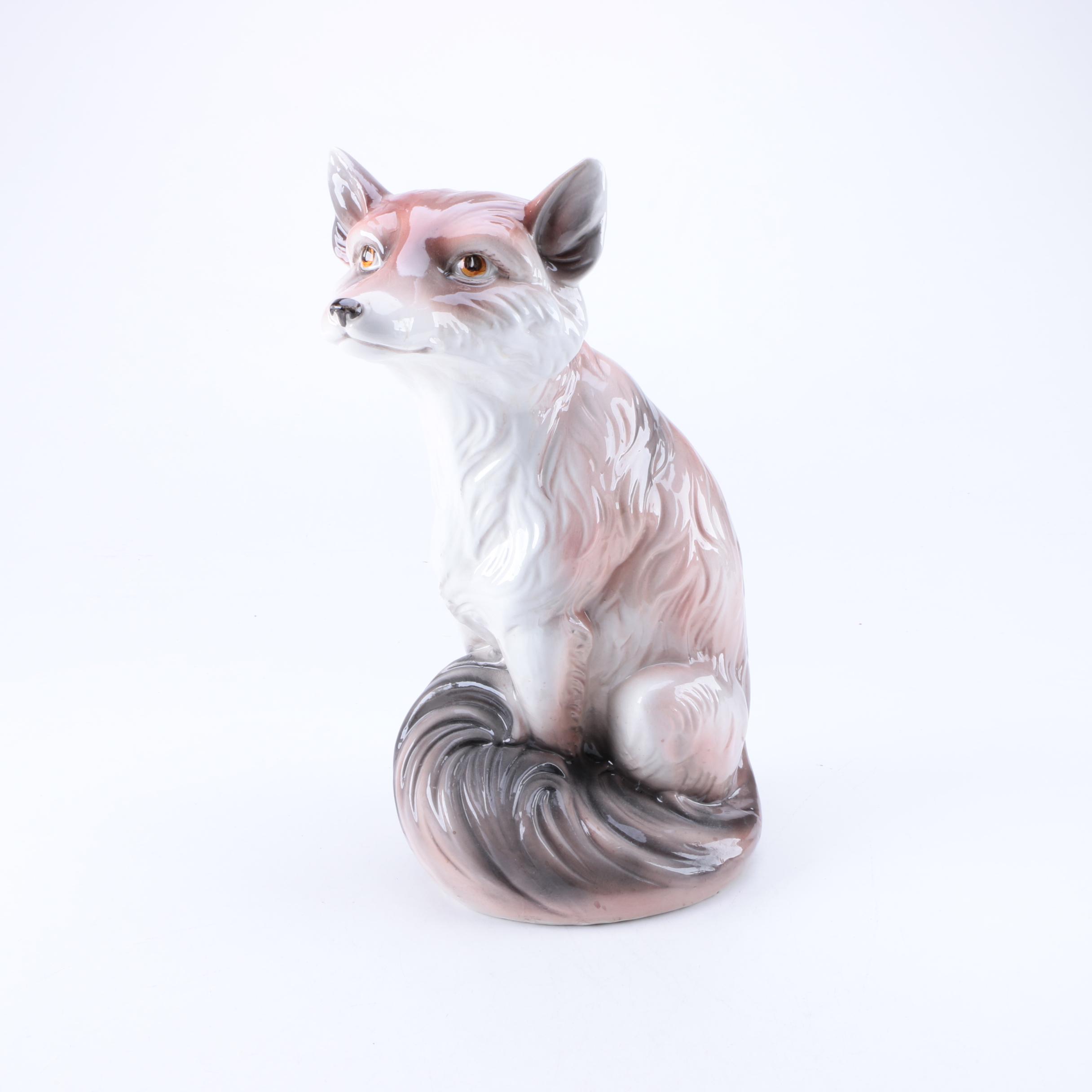 Mottahedeh Italian Porcelain Ceramic Fox Figurine