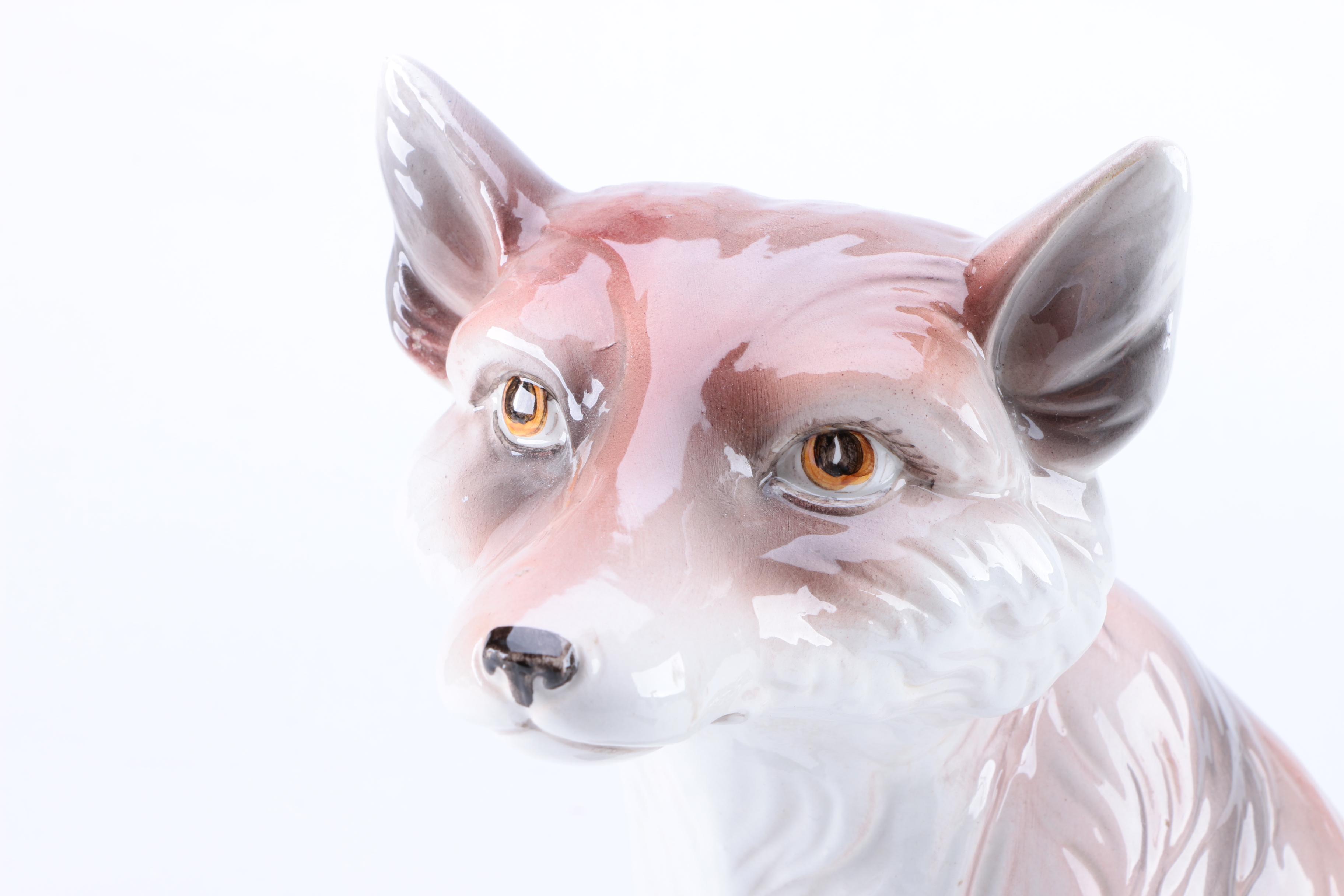 Mottahedeh Italian Porcelain Ceramic Fox Figurine
