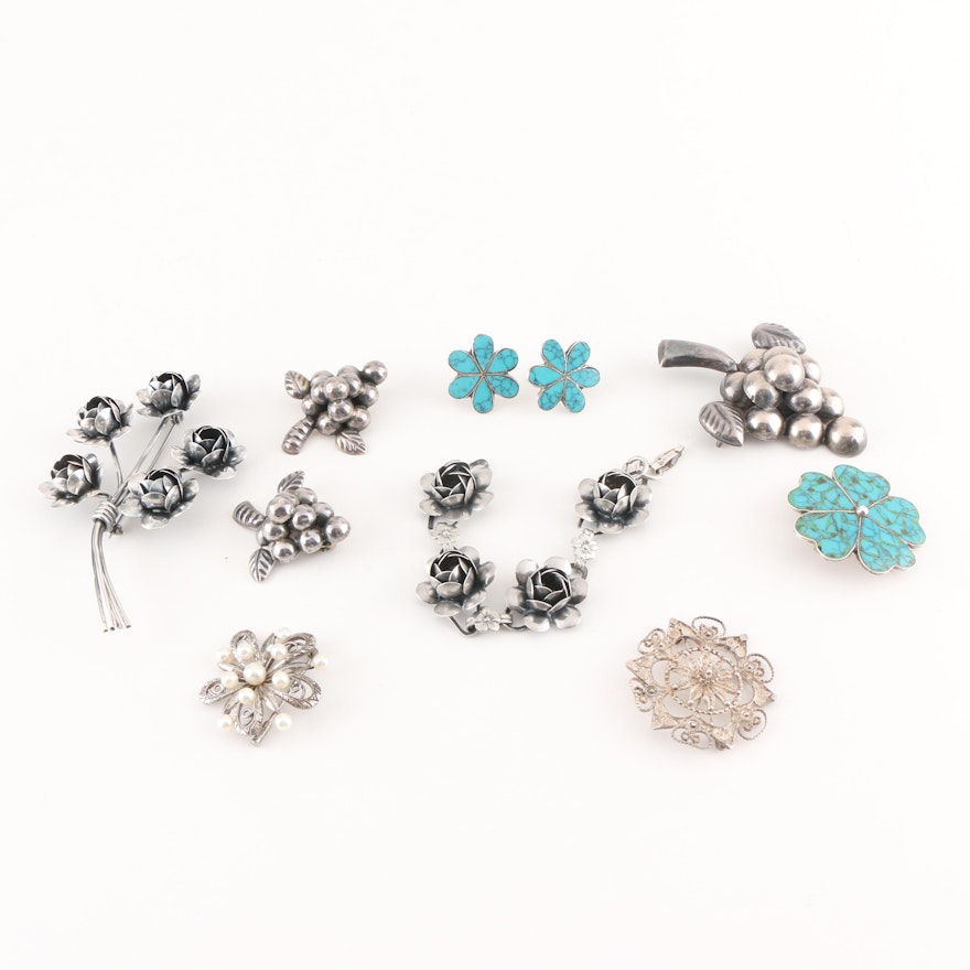 Vintage Sterling Silver Jewelry Collection Featuring Coro