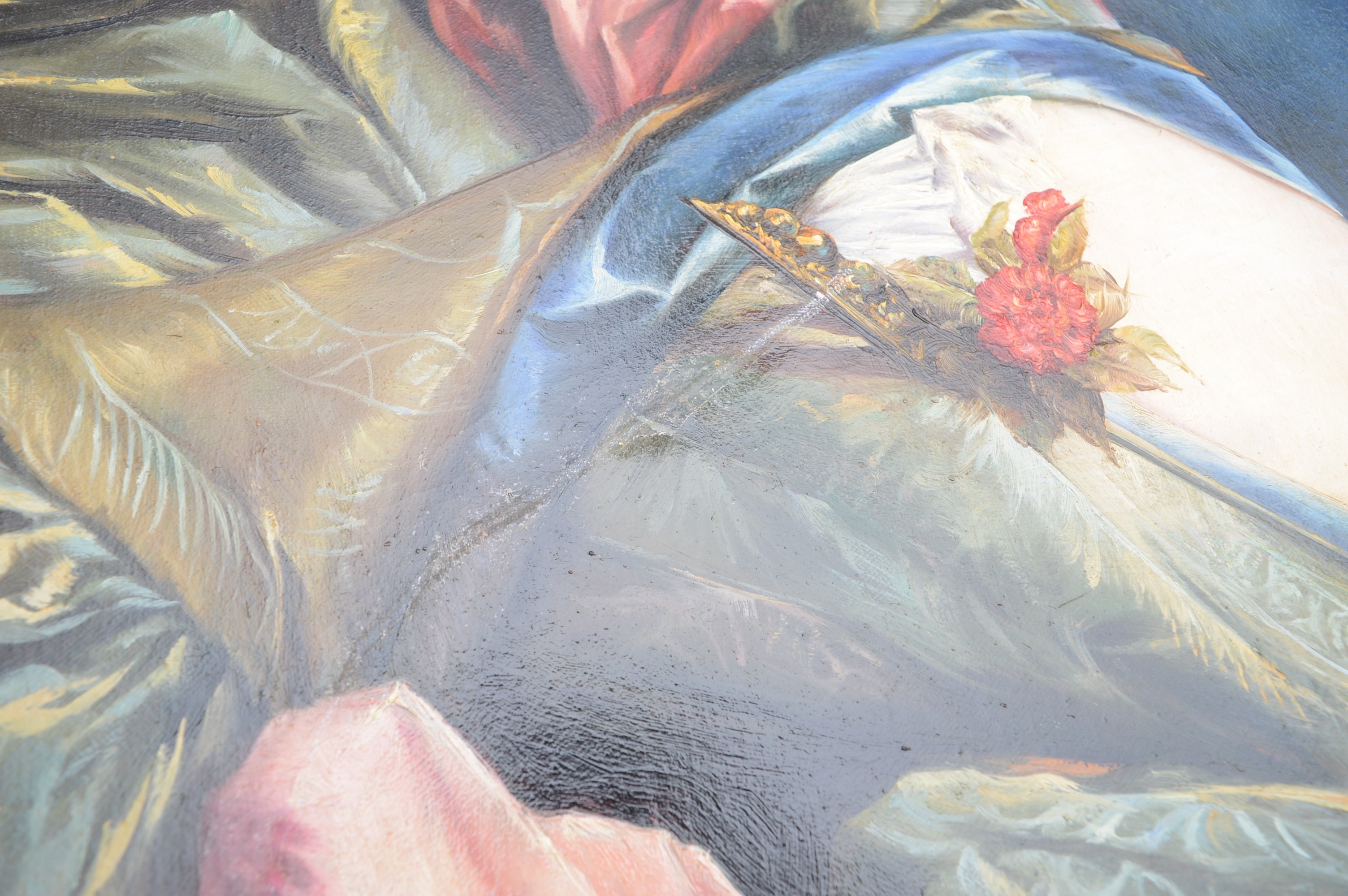 After Jean Baptiste Oudry Oil on Canvas Painting "Lady Mary Josephine Drummond"