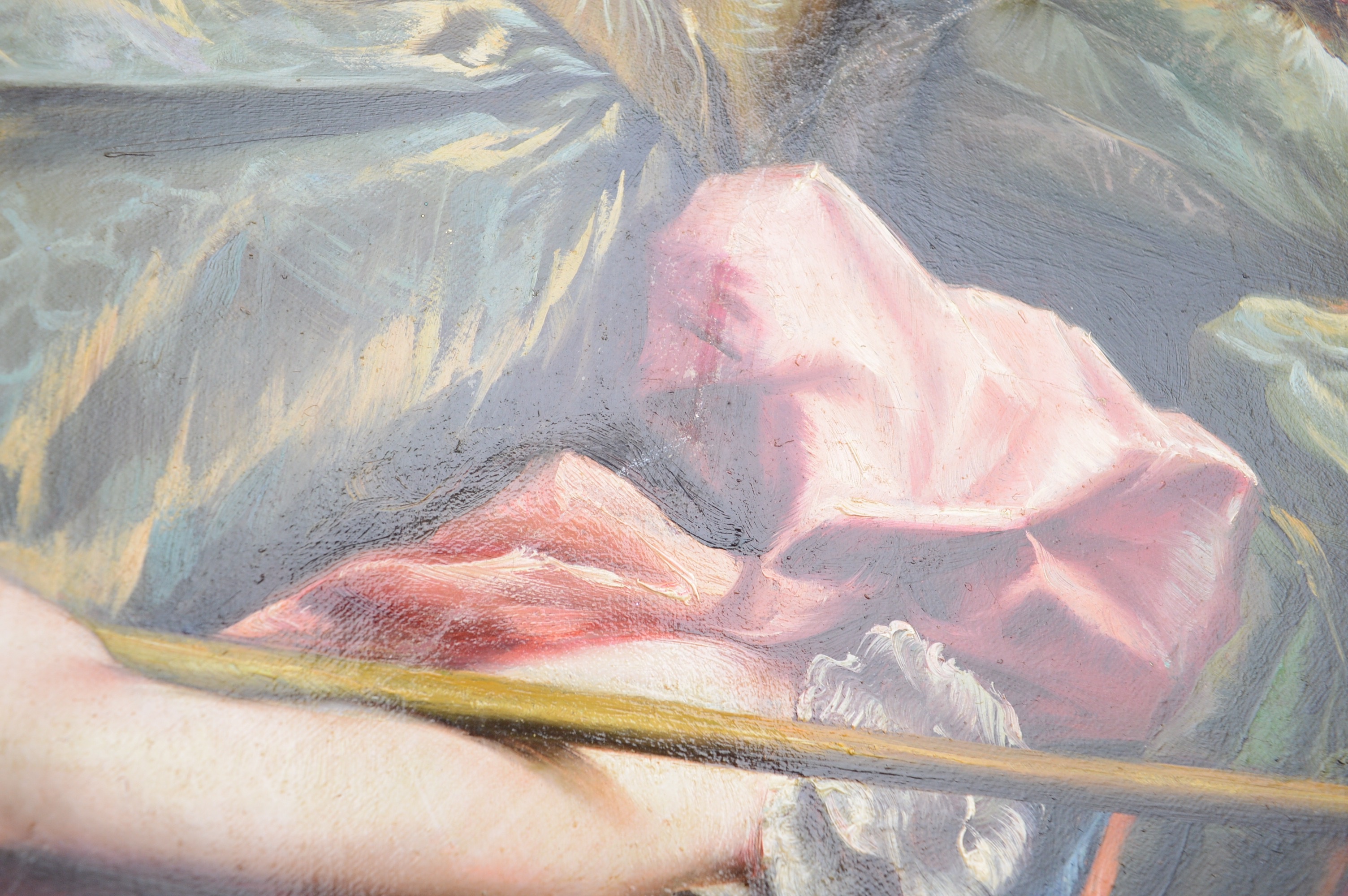 After Jean Baptiste Oudry Oil on Canvas Painting "Lady Mary Josephine Drummond"