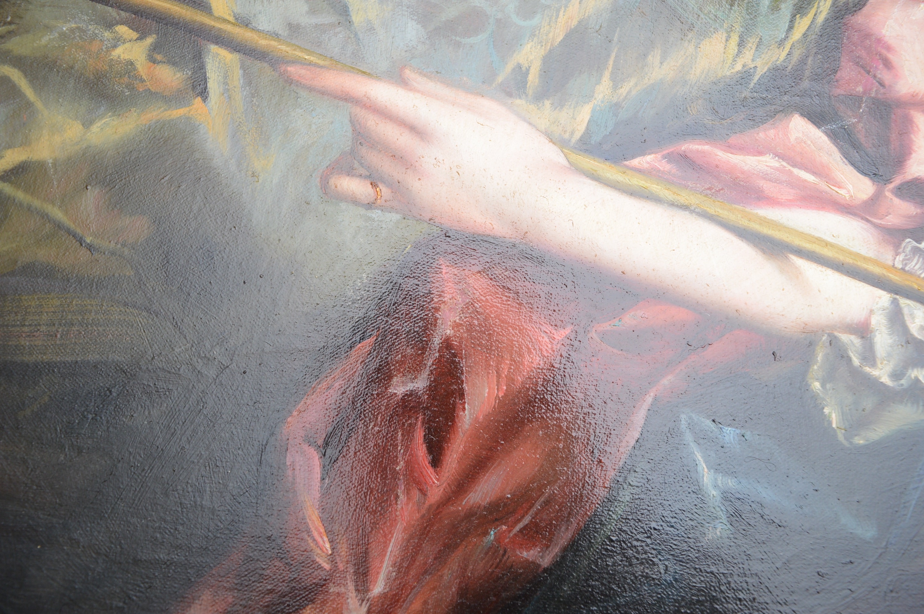 After Jean Baptiste Oudry Oil on Canvas Painting "Lady Mary Josephine Drummond"