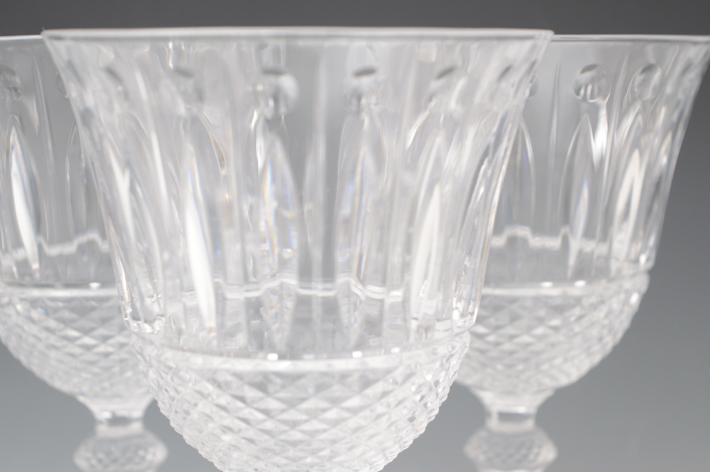 Clear Glassware and Four Crystal Water Glasses