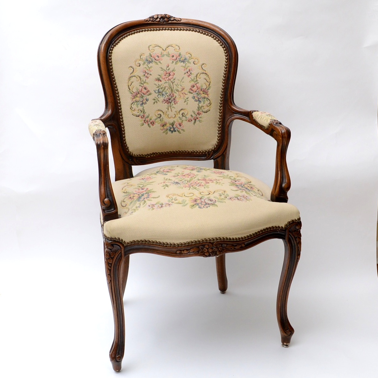 Needlepoint Upholstered Side Chair