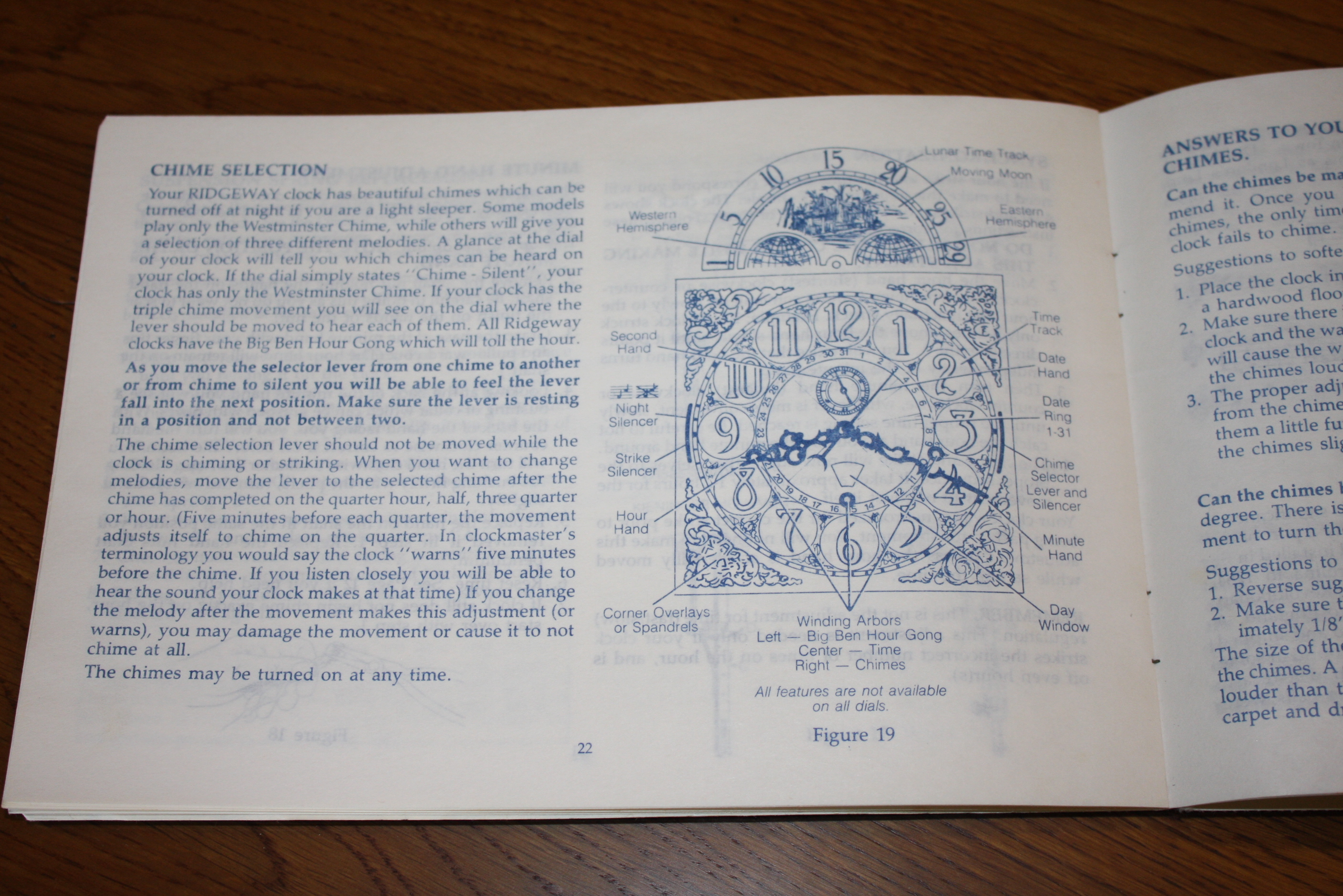 Vintage Ridgeway Chiming Grandfather Clock